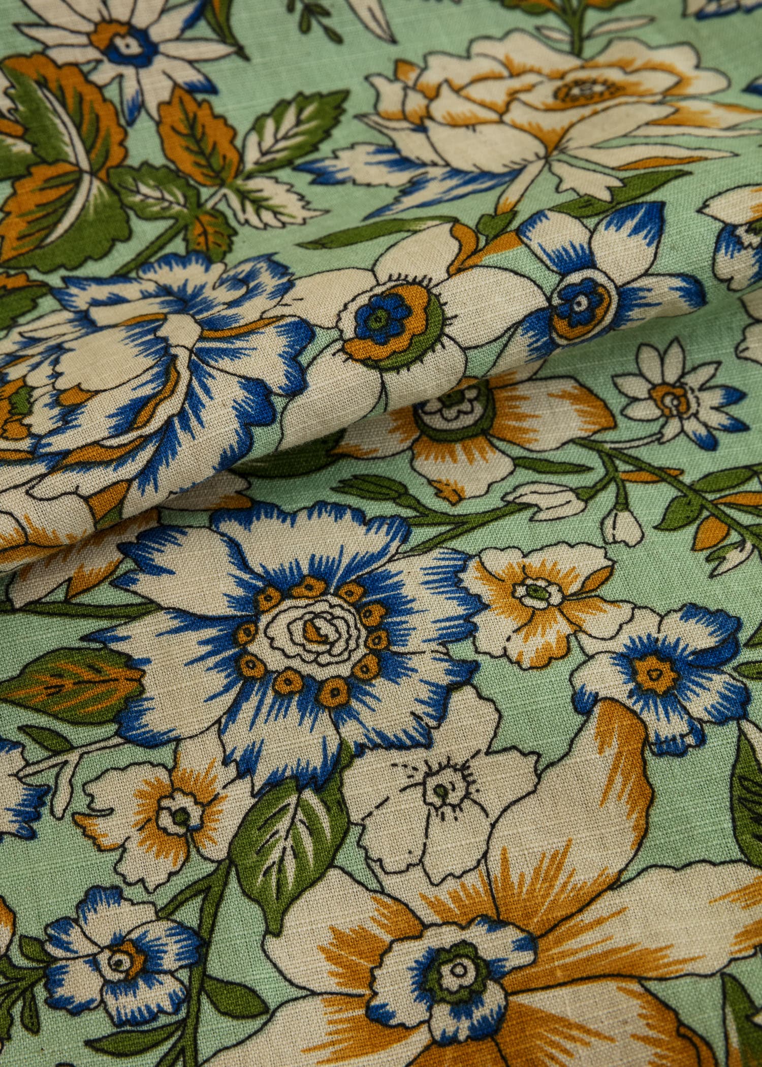 Tara - Grön blommig bordsduk - Grön | Indiska.com