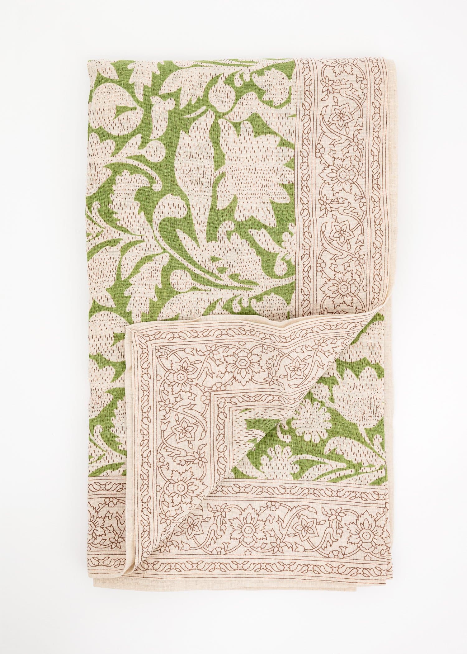 Vira Grön mönstrad bordsduk - Grön 2 - Indiska