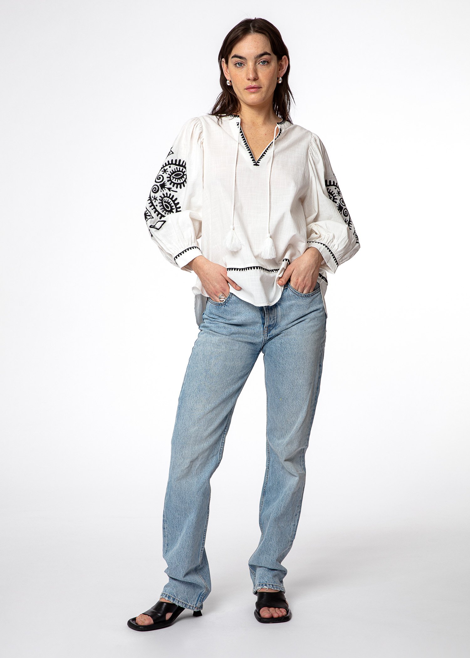 Embroidered long sleeved blouse thumbnail 3