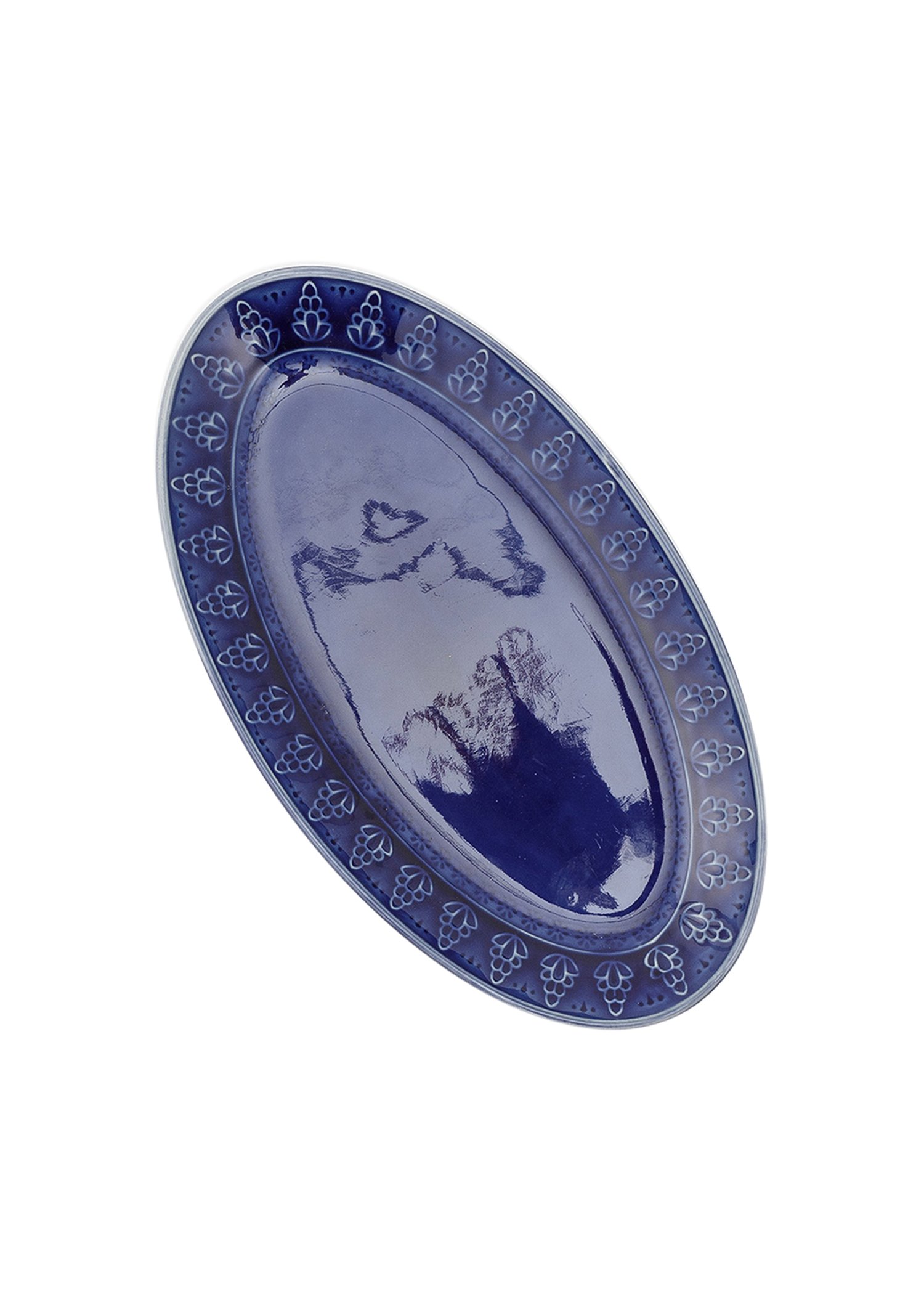 Stoneware oval serving plate thumbnail 0