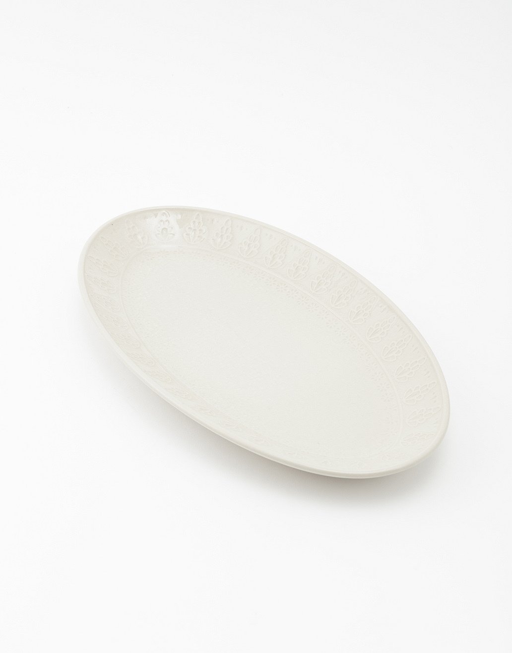 Stoneware oval serving plate Image 1