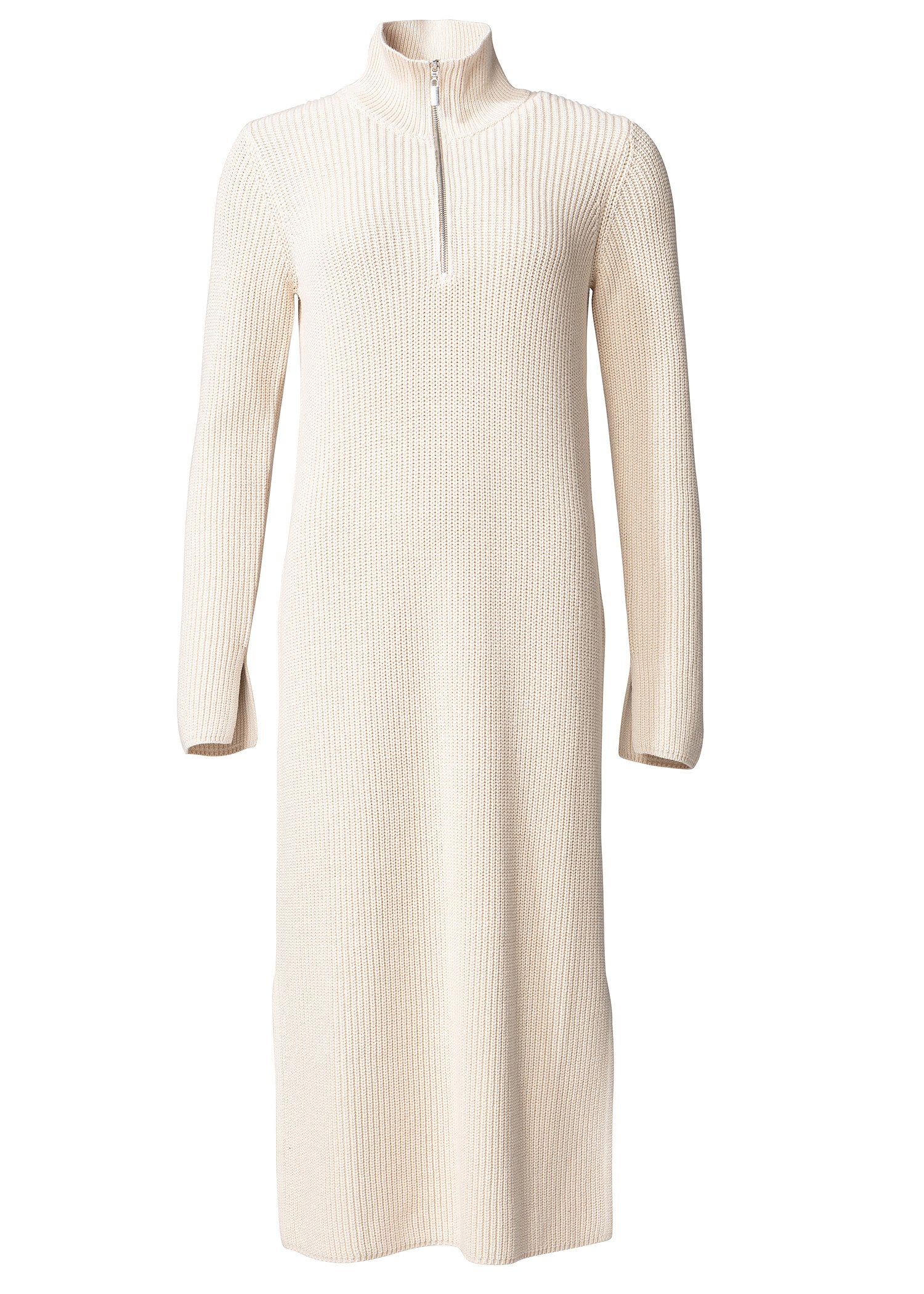 Long knitted dress with collar Image 5