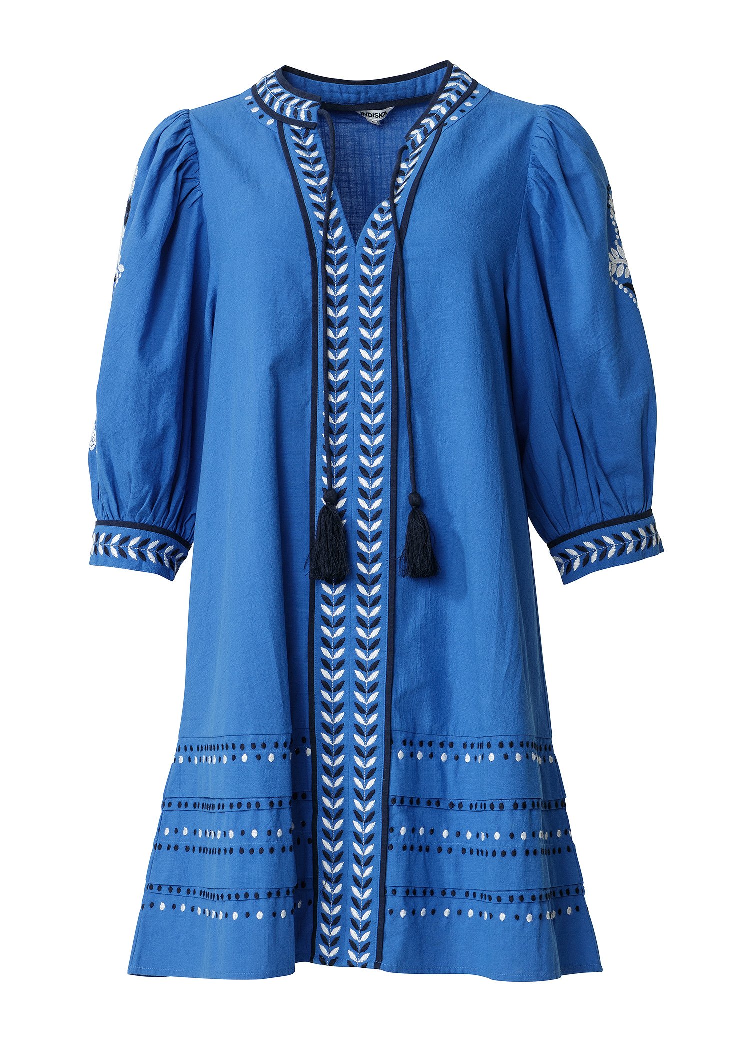 Embroidered tunic with tassels Image 9