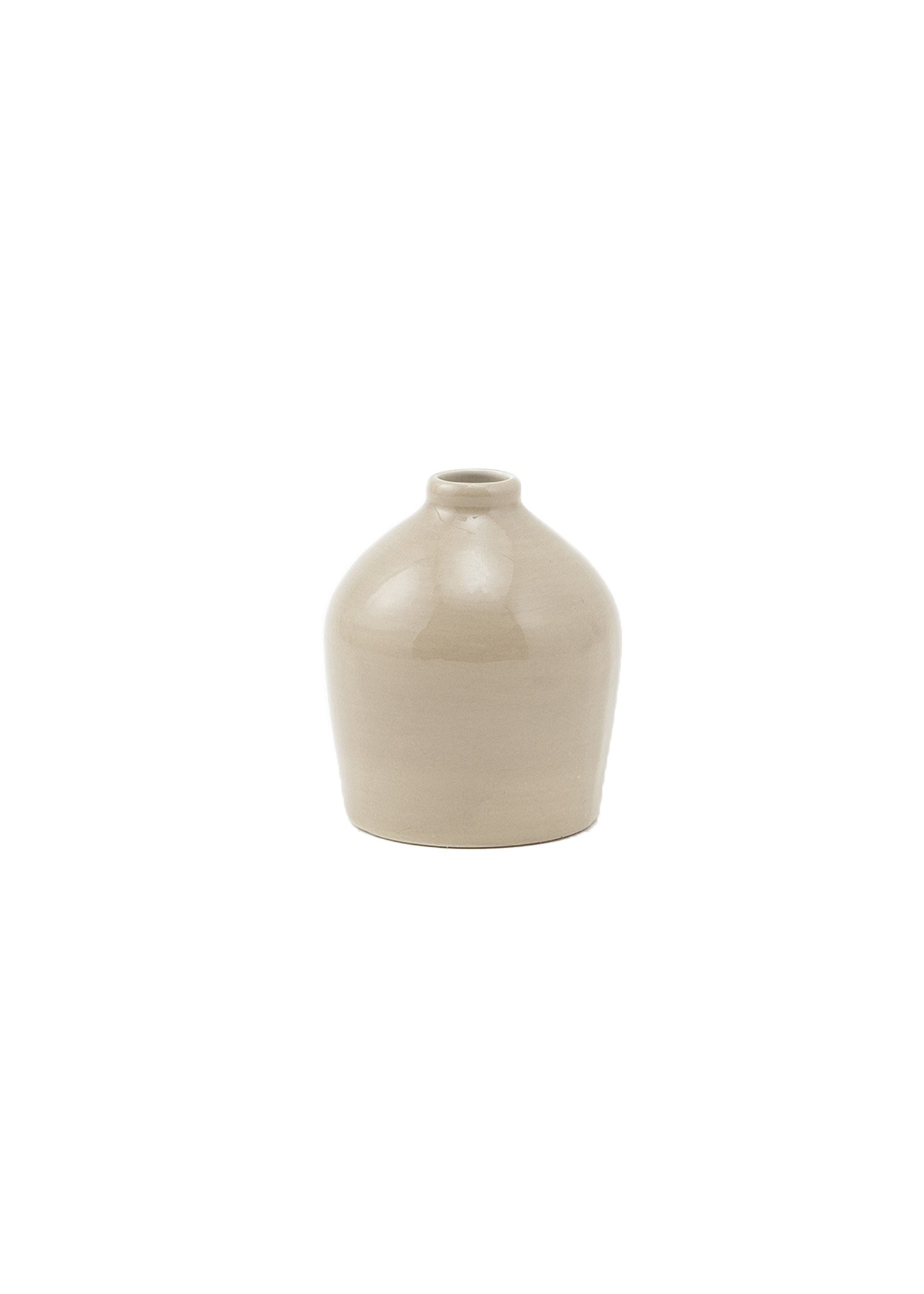 Small beige stoneware vase