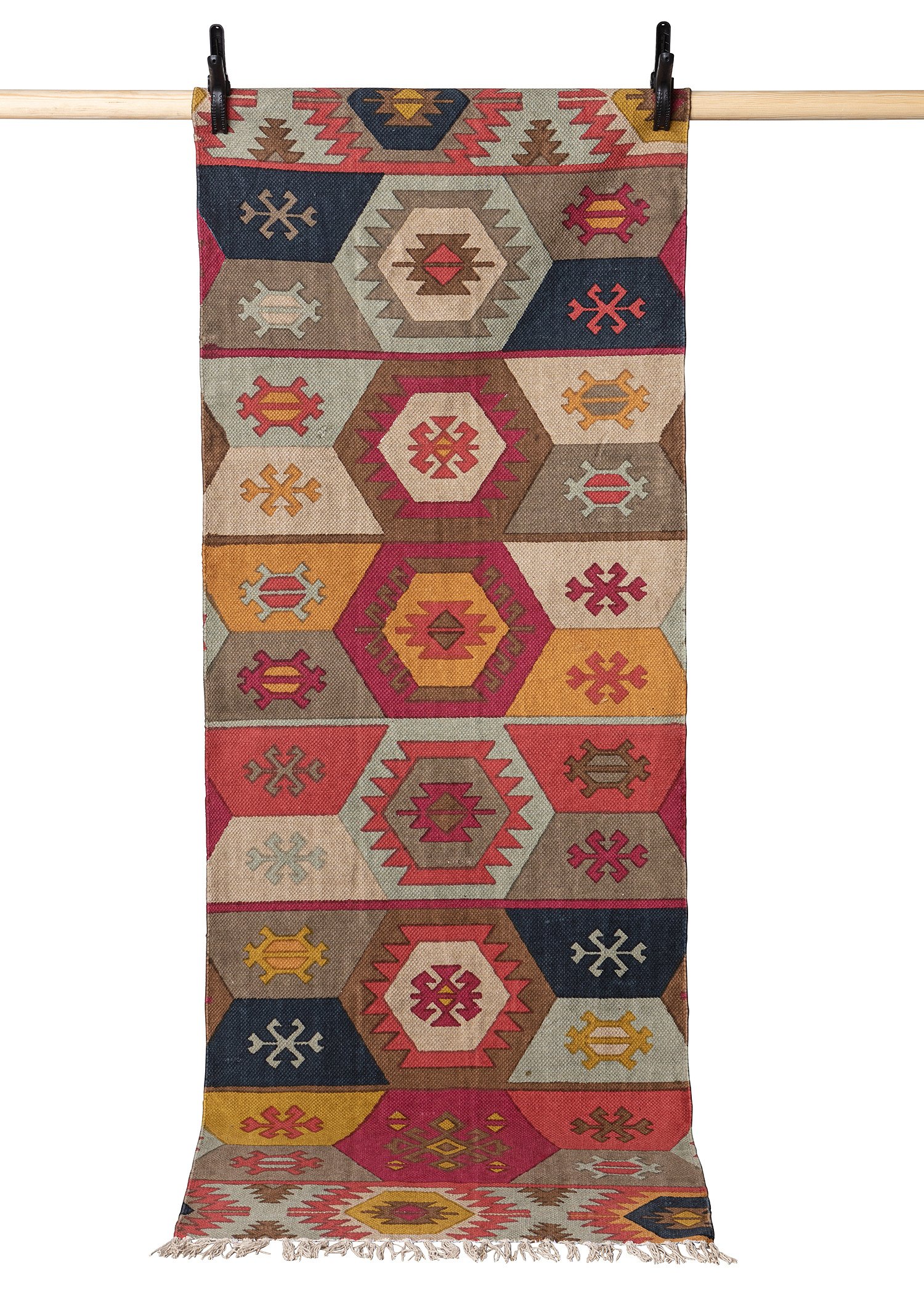 Multicolour cotton rug 70x200 cm