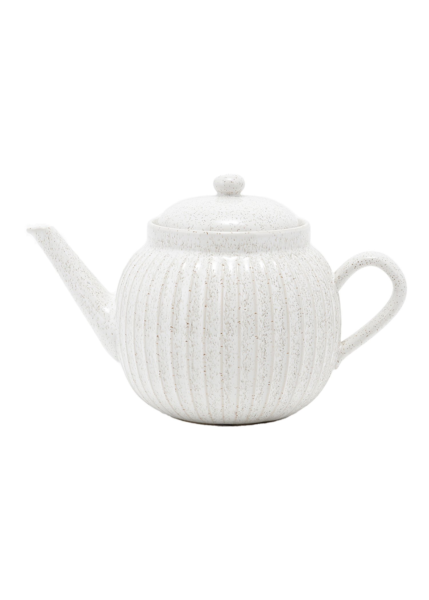 Beige stoneware teapot