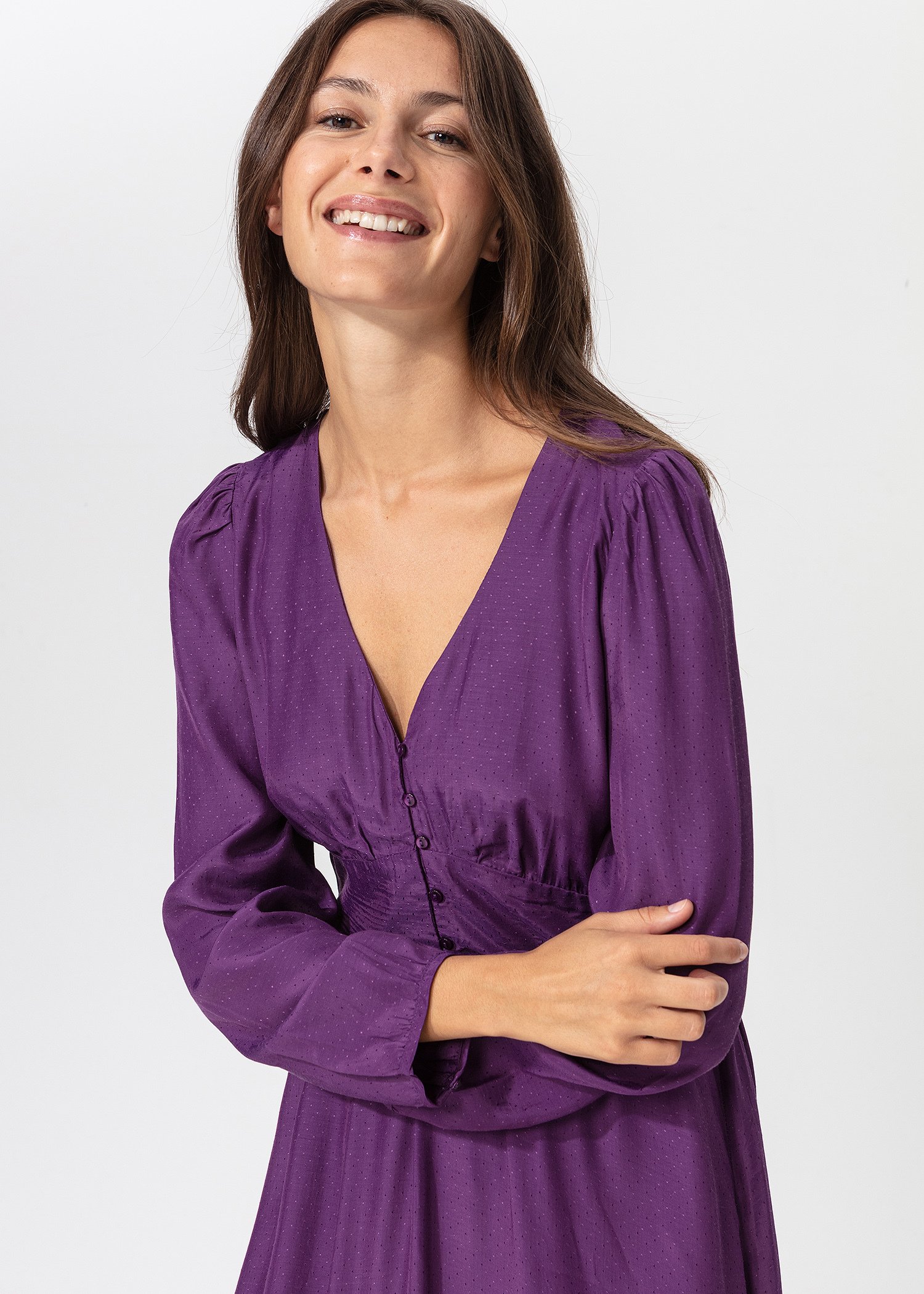 Purple long sleeved dress Image 6