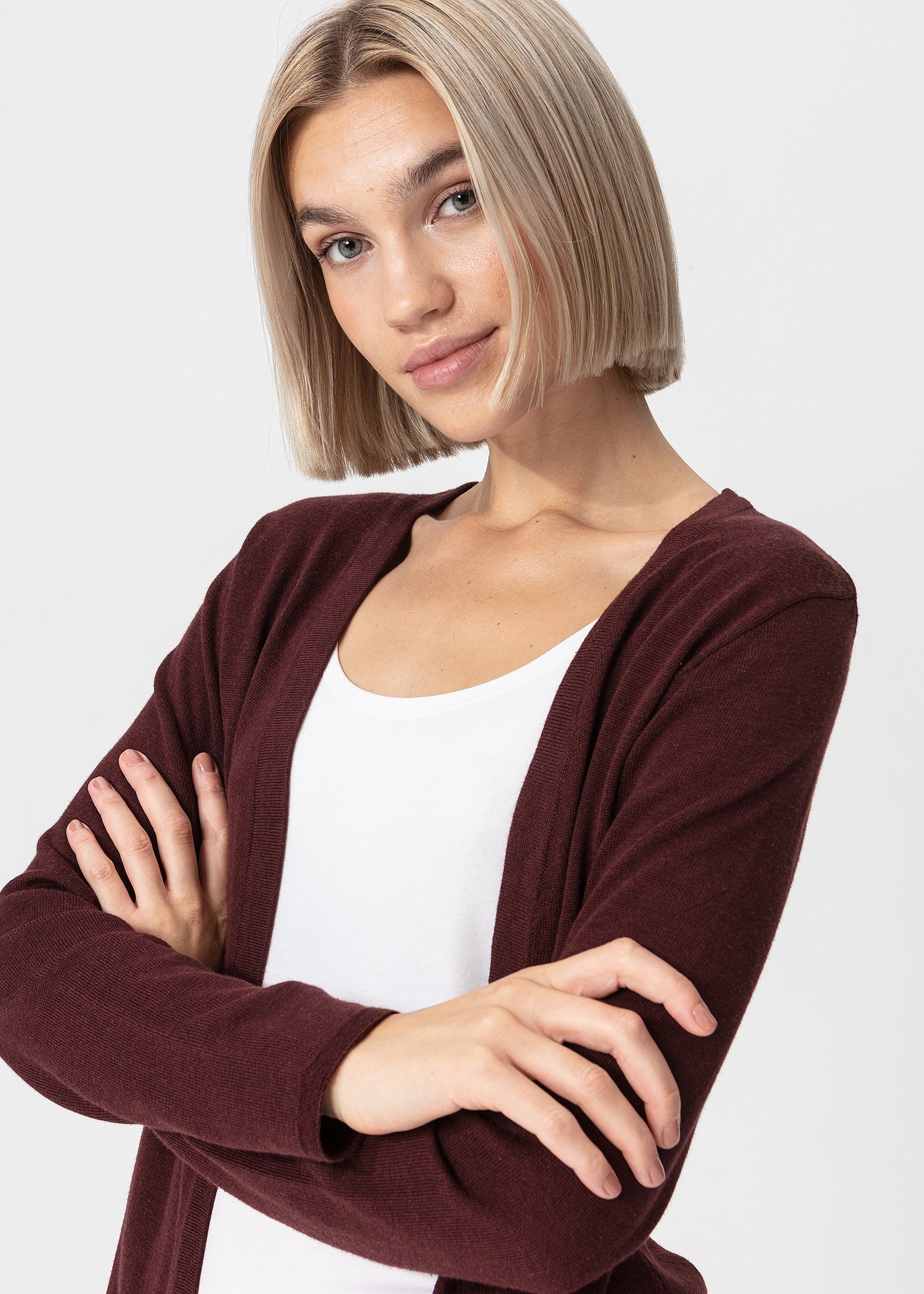 Solid knitted cardigan Image 1