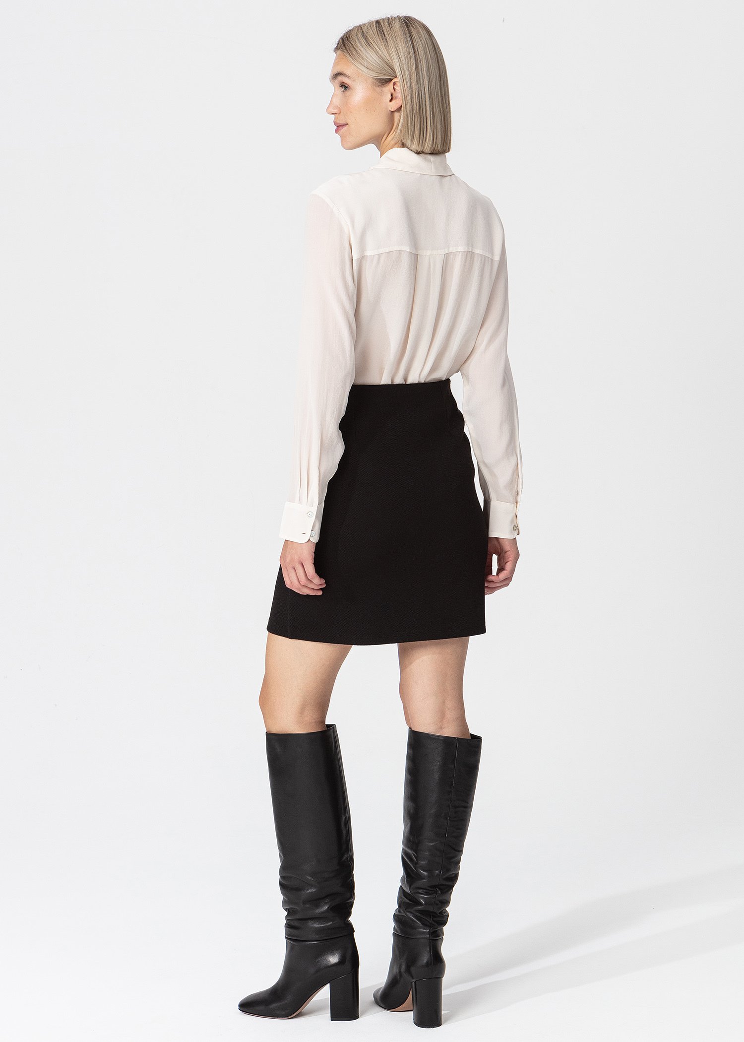 Black cotton mini skirt Image 4
