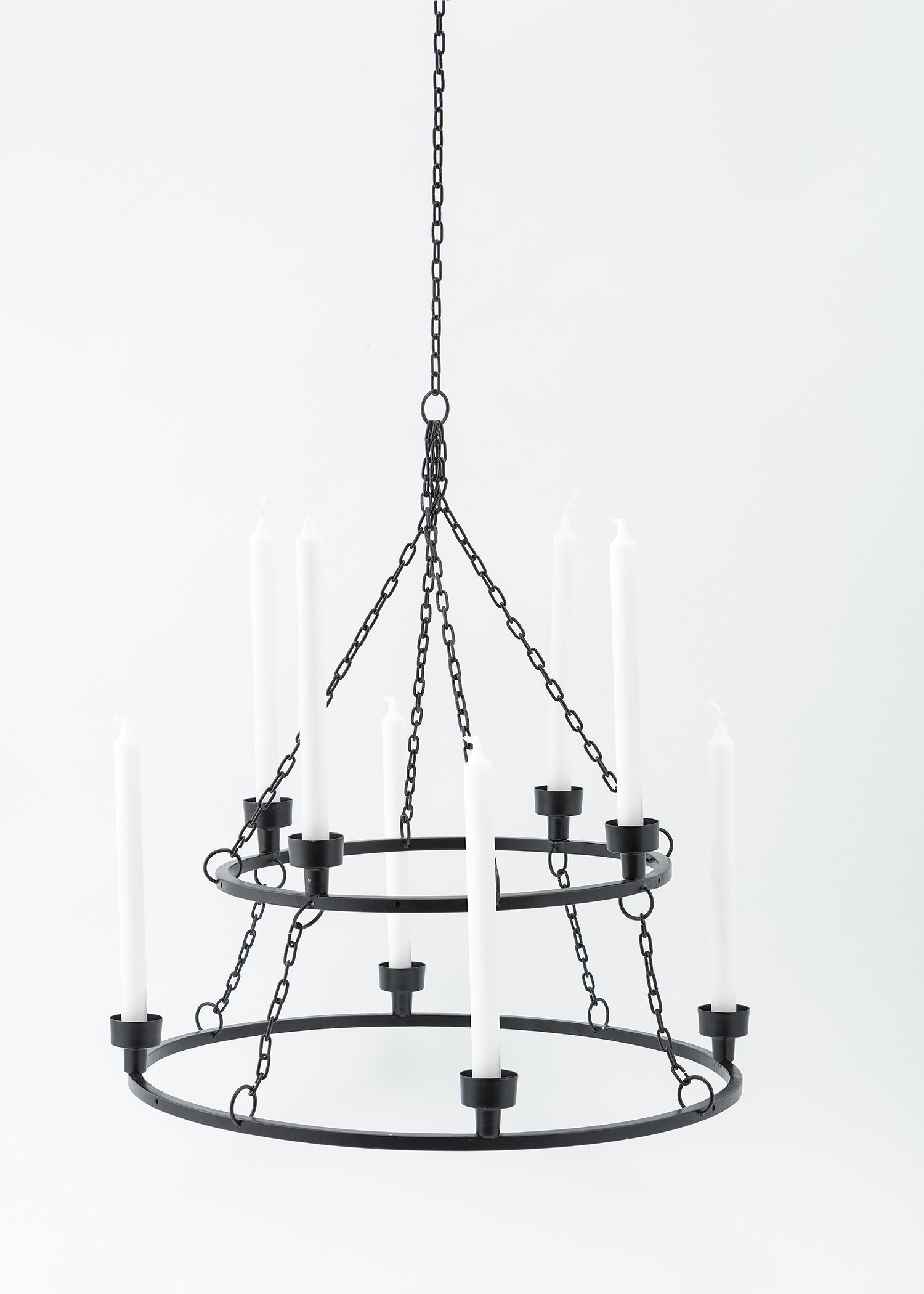 Two tier iron chandelier