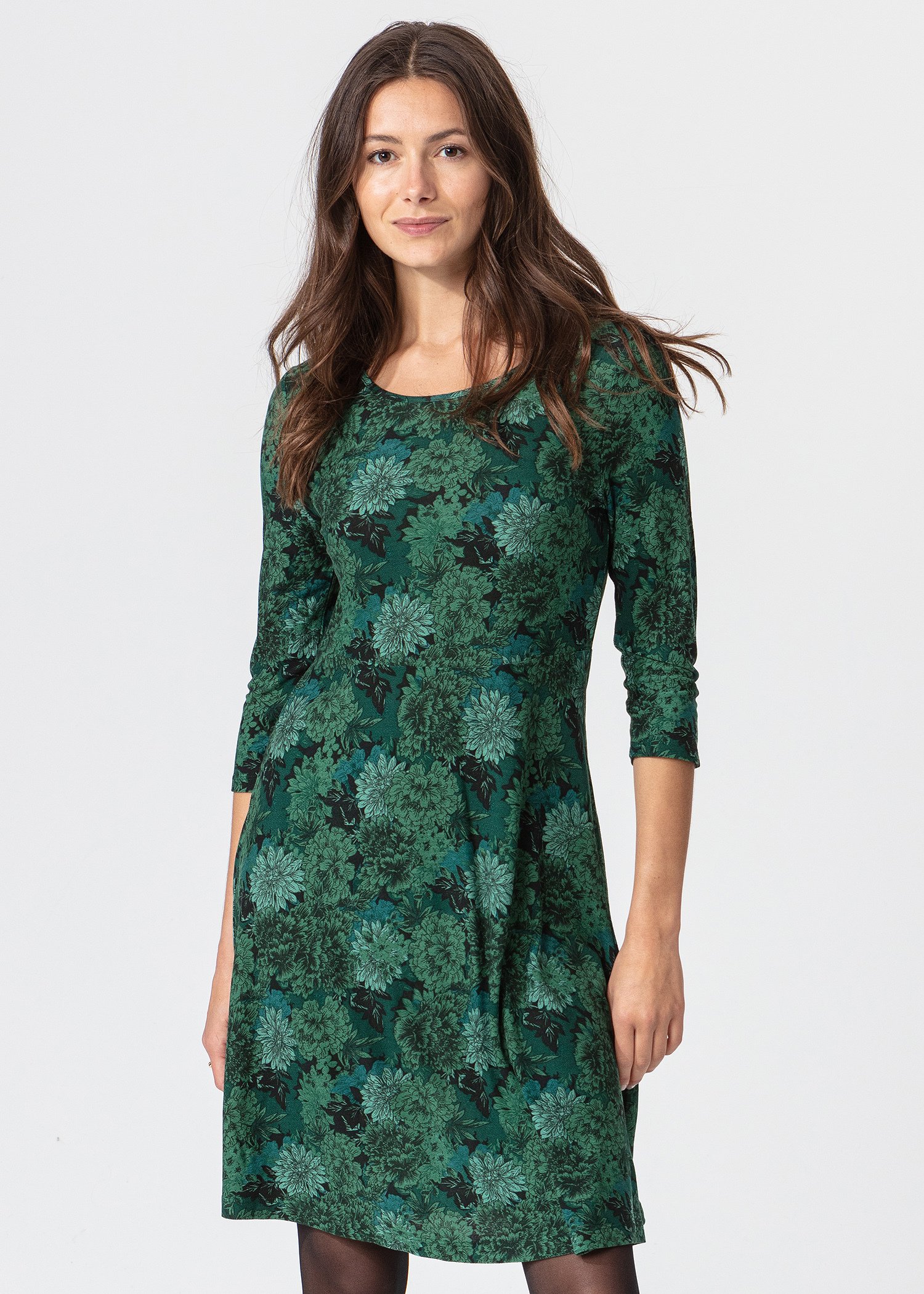 3/4 sleeved floral dress