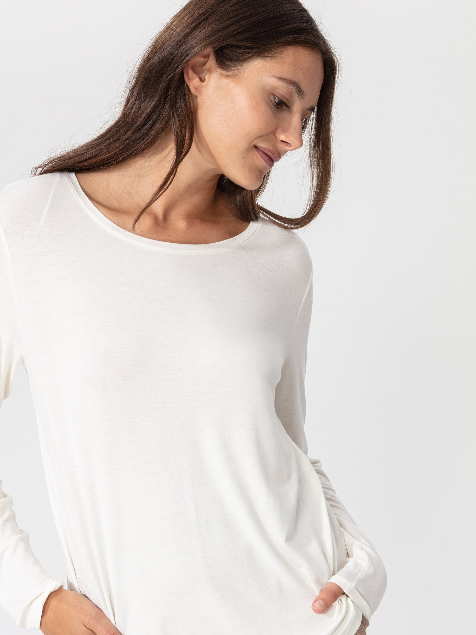 Solid long sleeved top