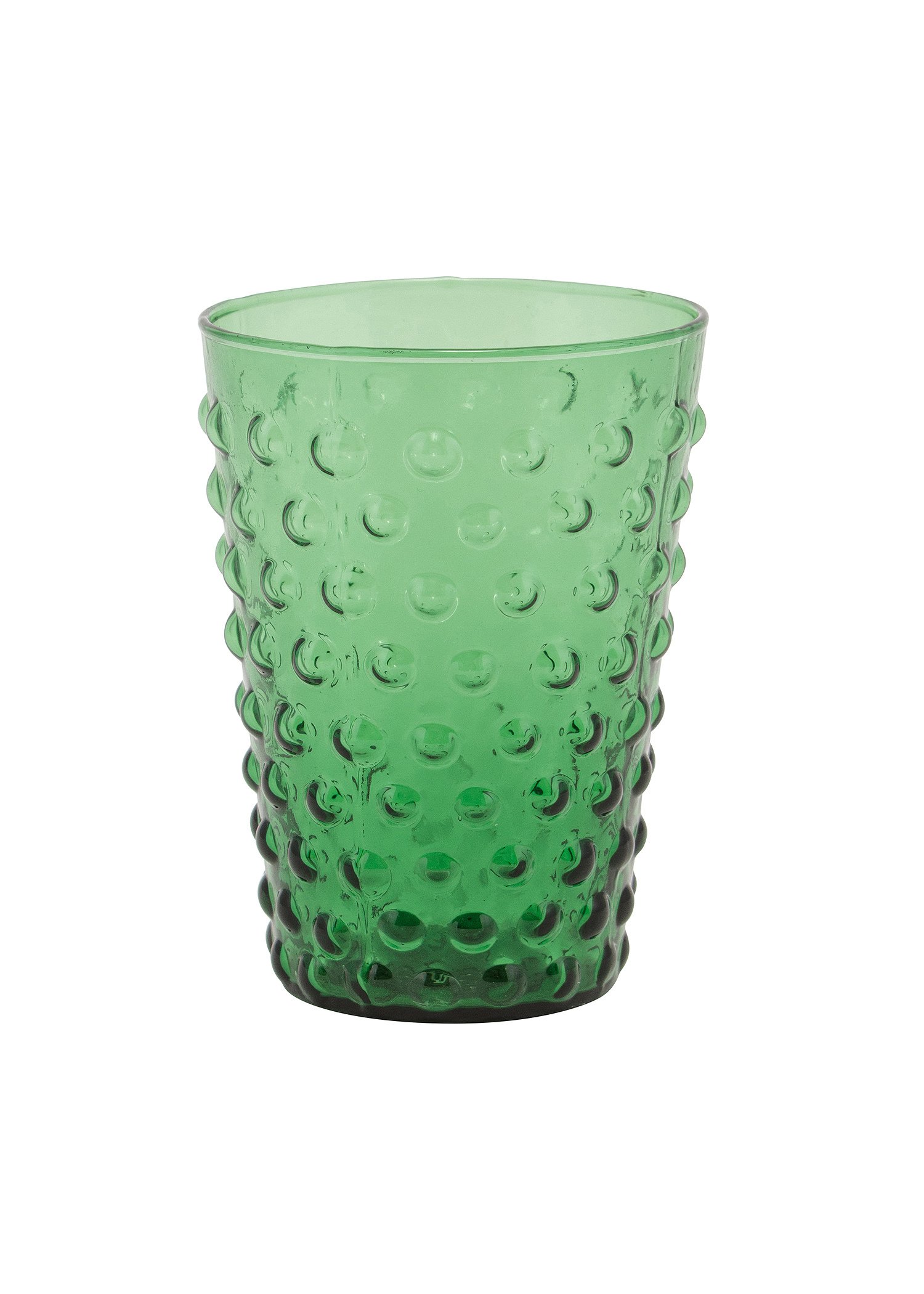 Grönt glas med bubblor