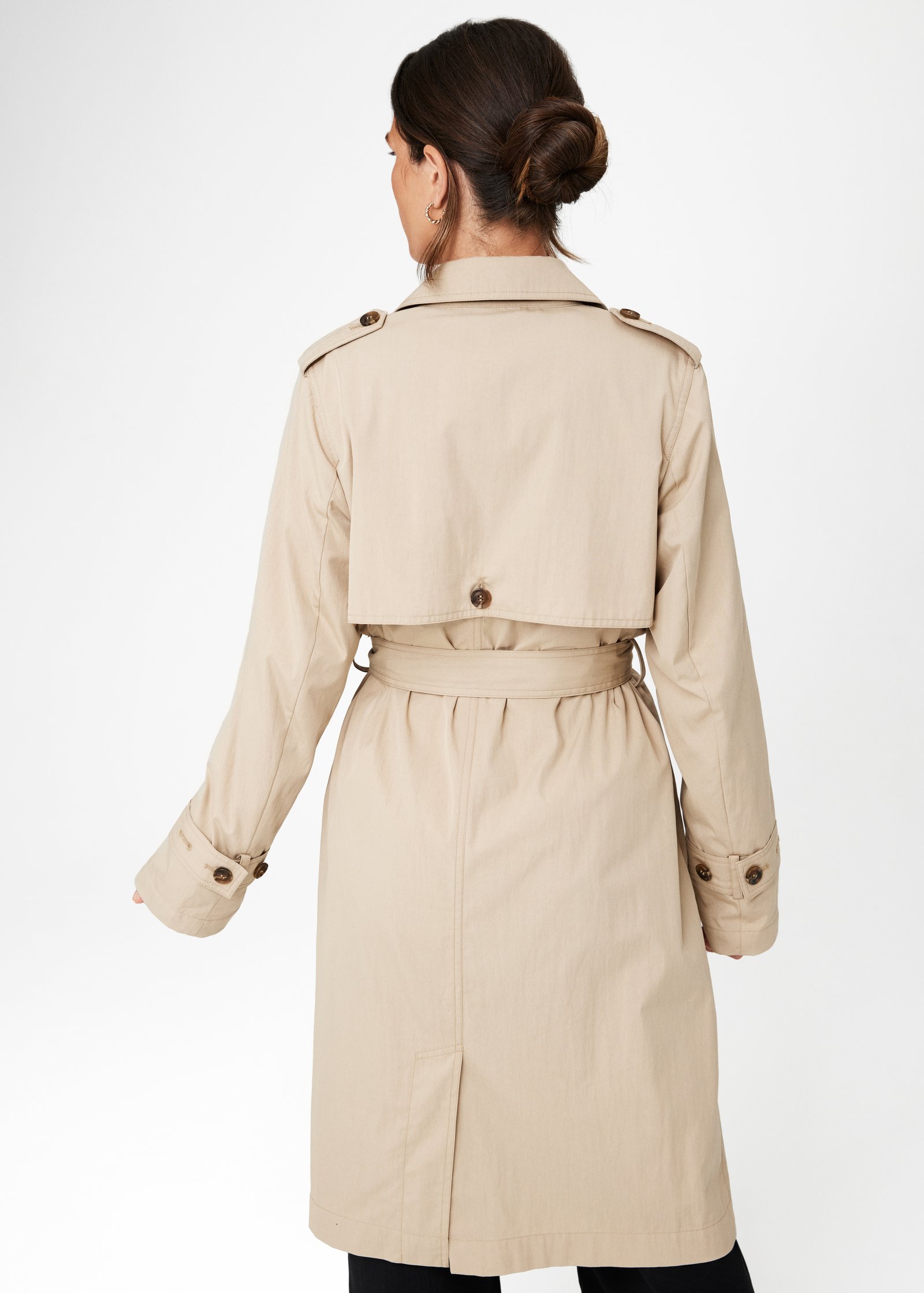 Lång beige trench coat Image 5