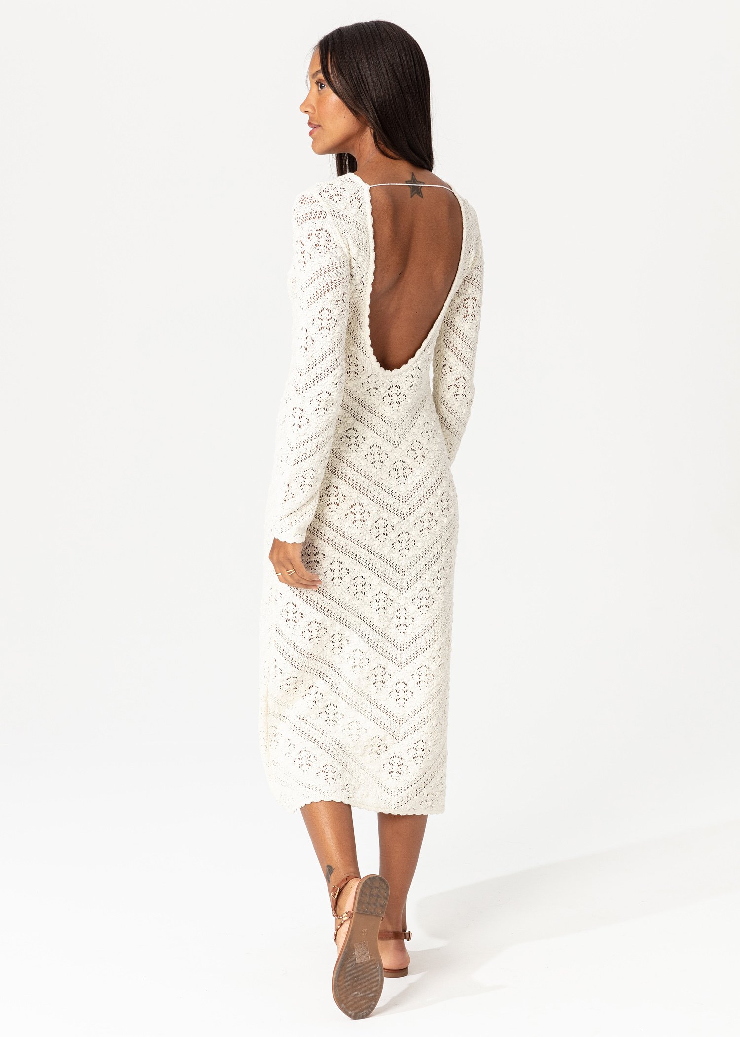 Knitted dress with open back