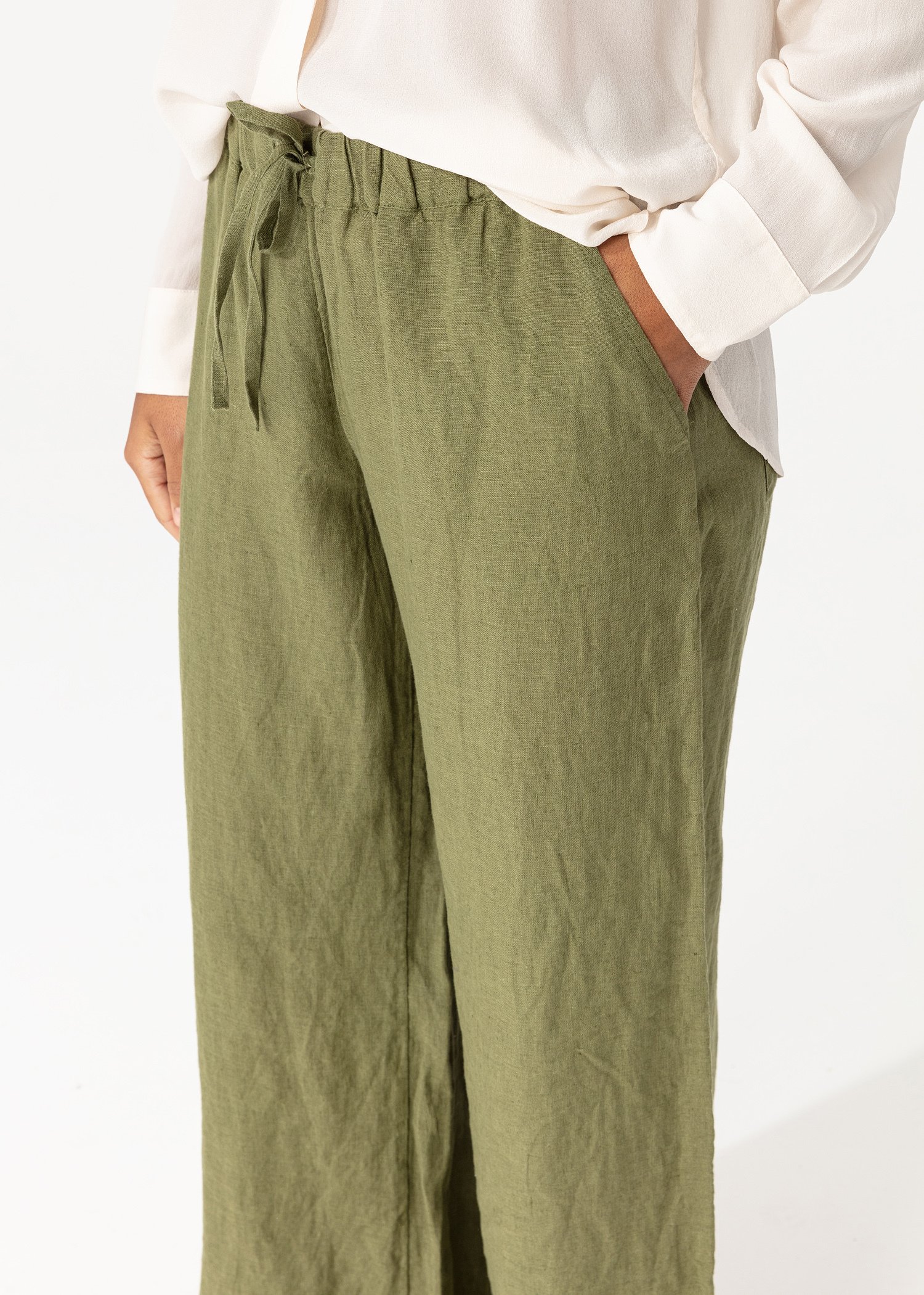 Solid linen pant Image 5