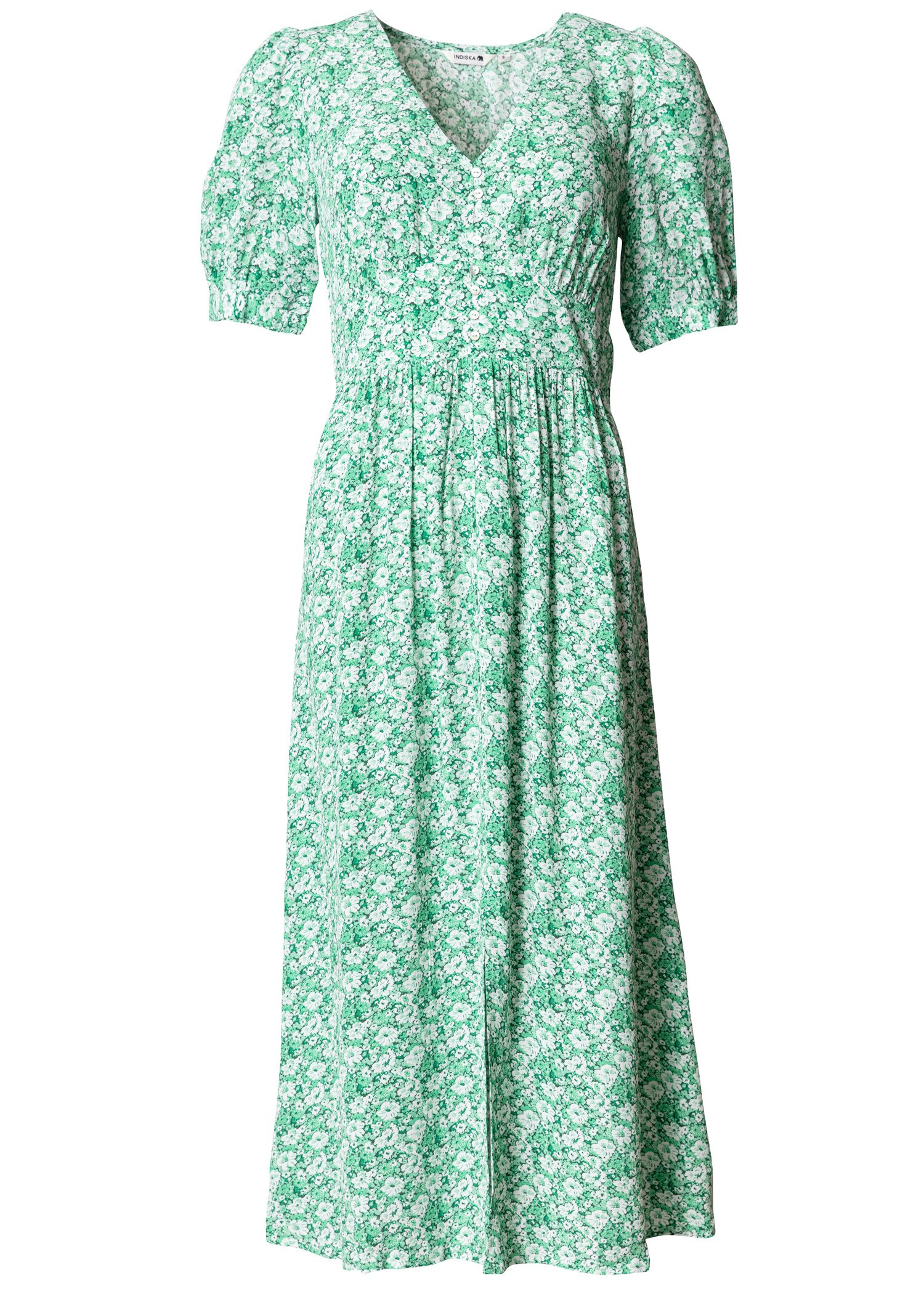 Mønstret, kortermet kjole Image 3
