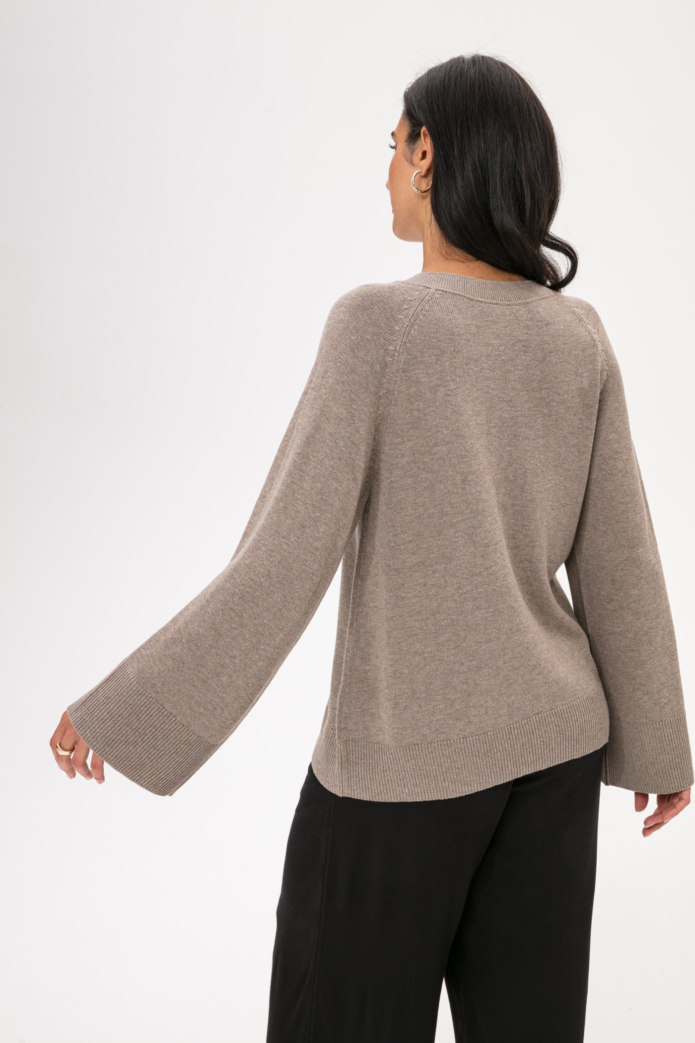 Wide sleeve knit sweater thumbnail 3