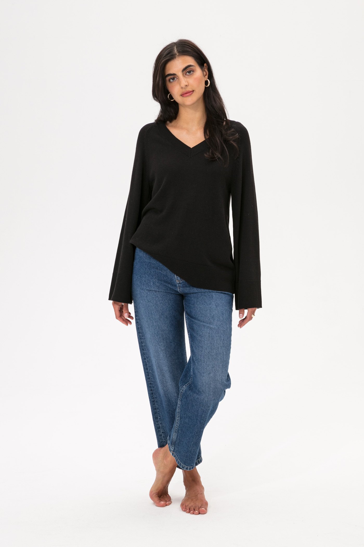 Wide sleeve knit sweater Image 2