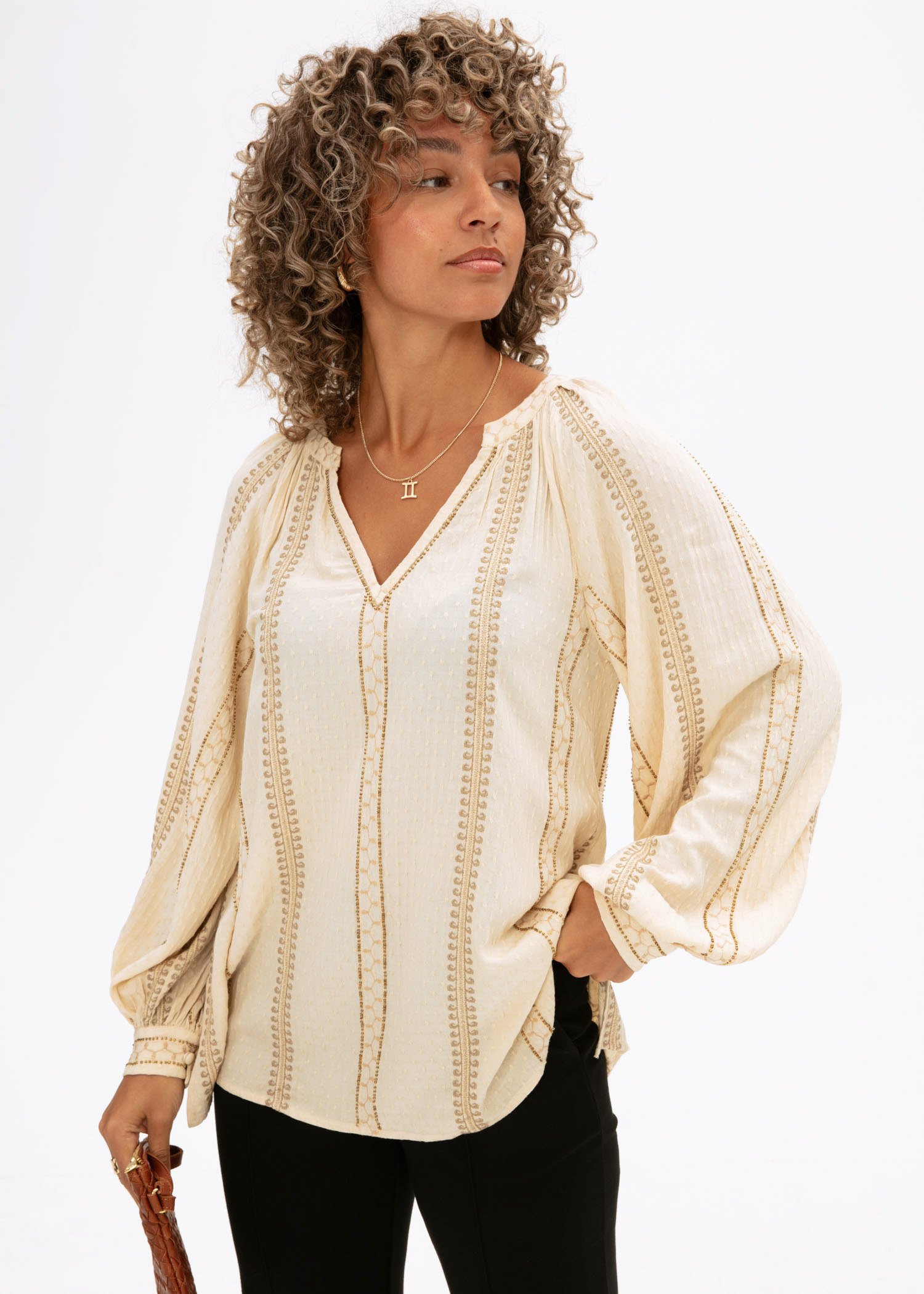 Blouse with puff sleeves thumbnail 3