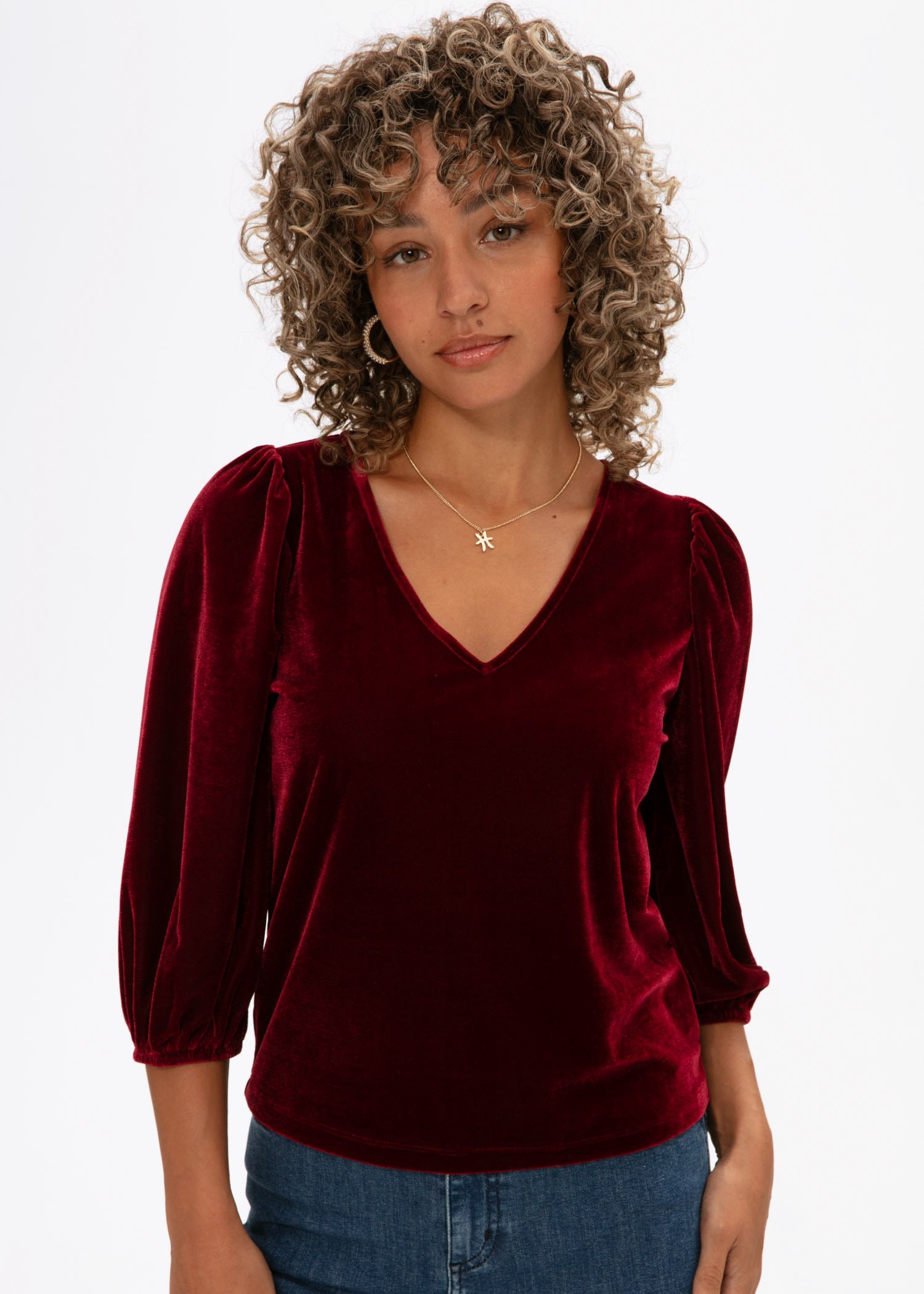 Solid velour top Image 4