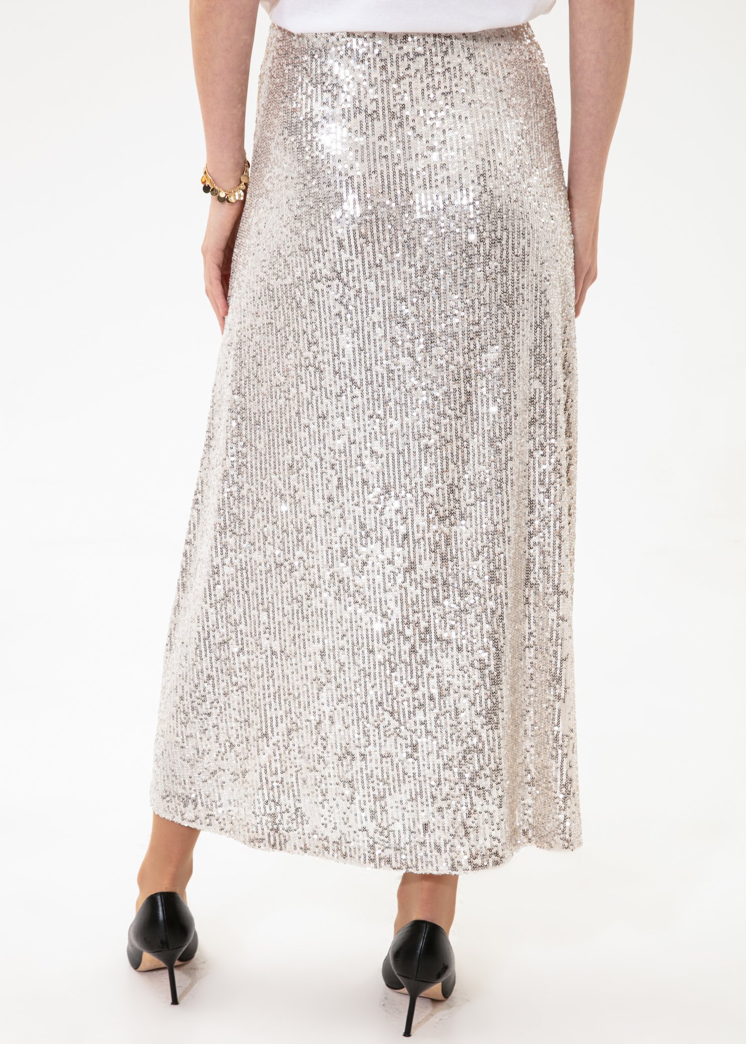 Silver sequin skirt Image 7