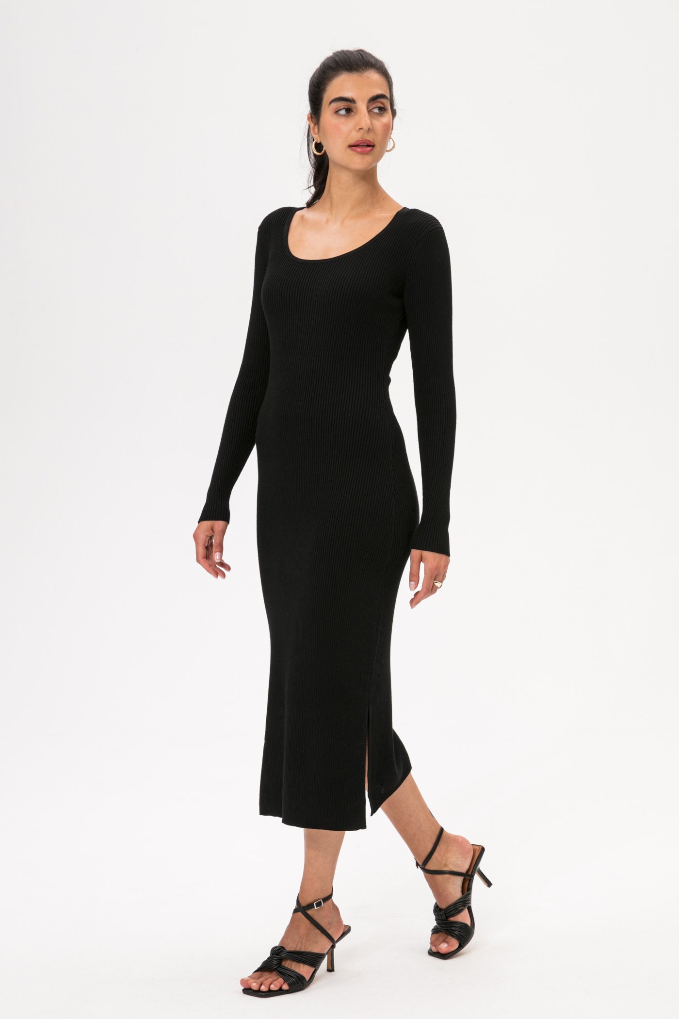 Black knitted dress Image 2