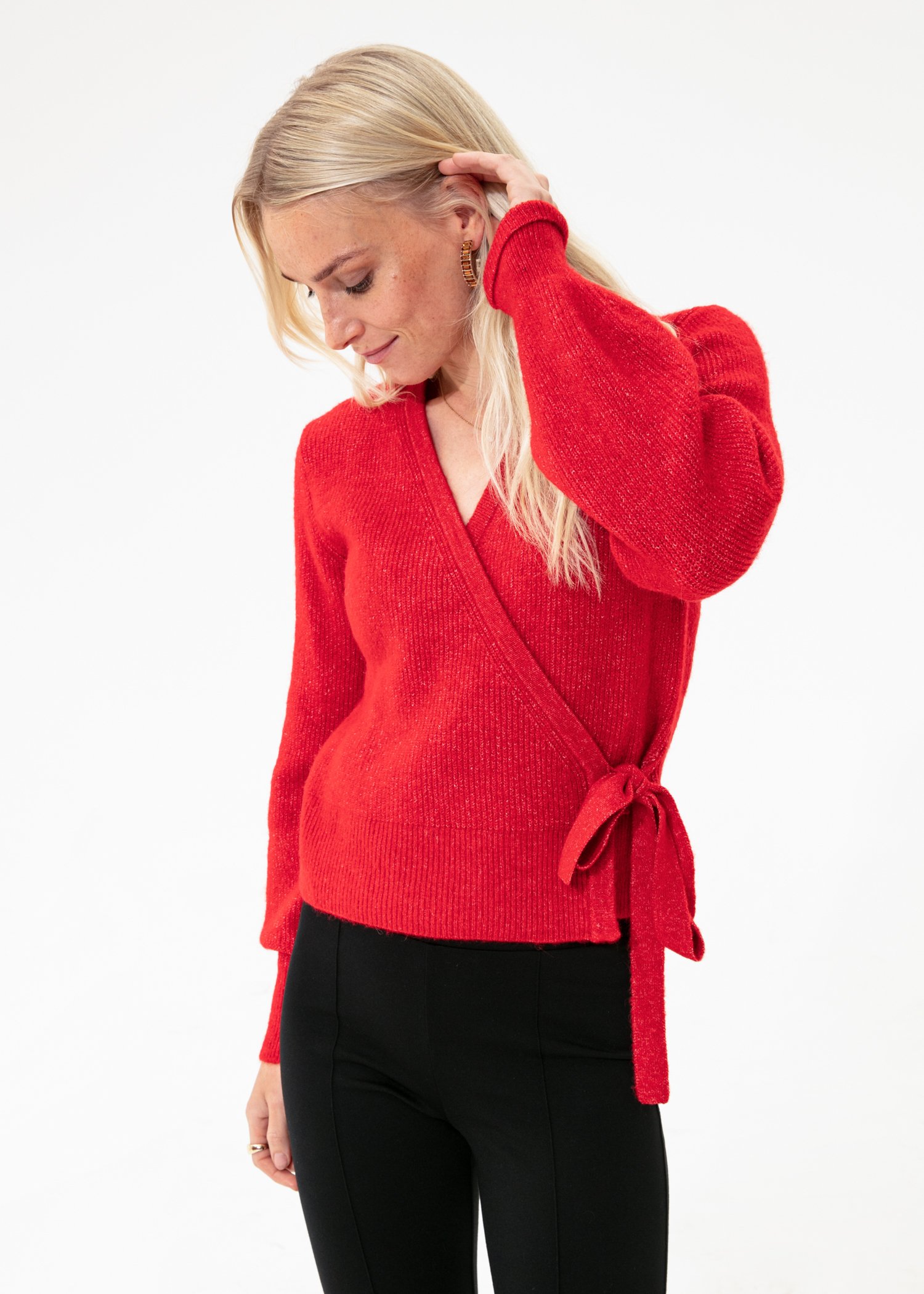 Knitted wrap sweater