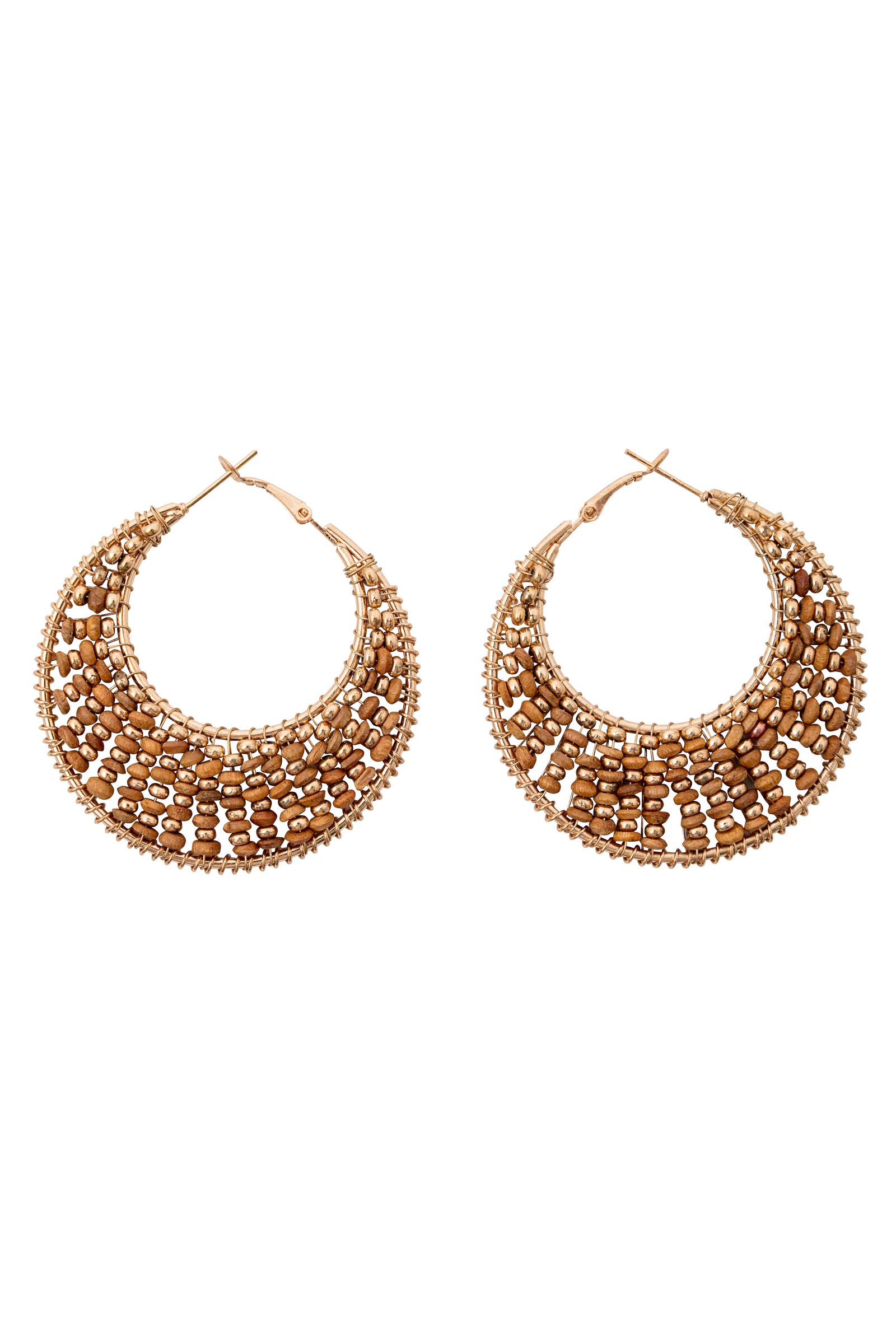 Wood bead earrings Image 1