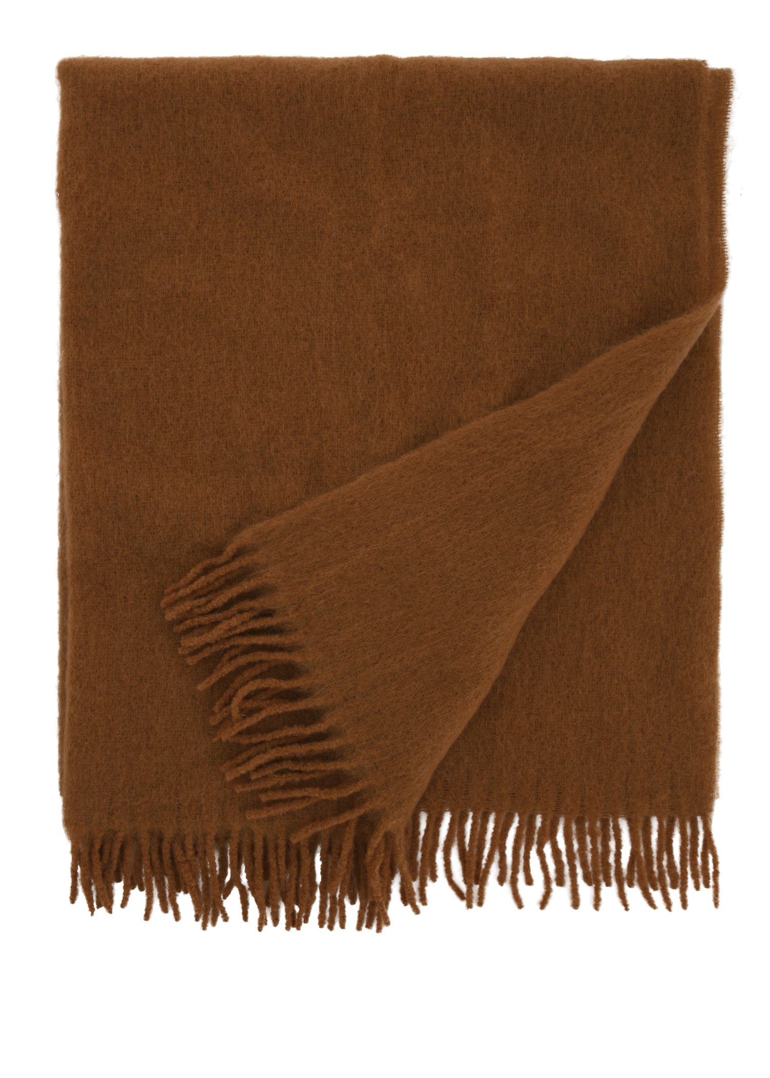 Brown blanket with fringes