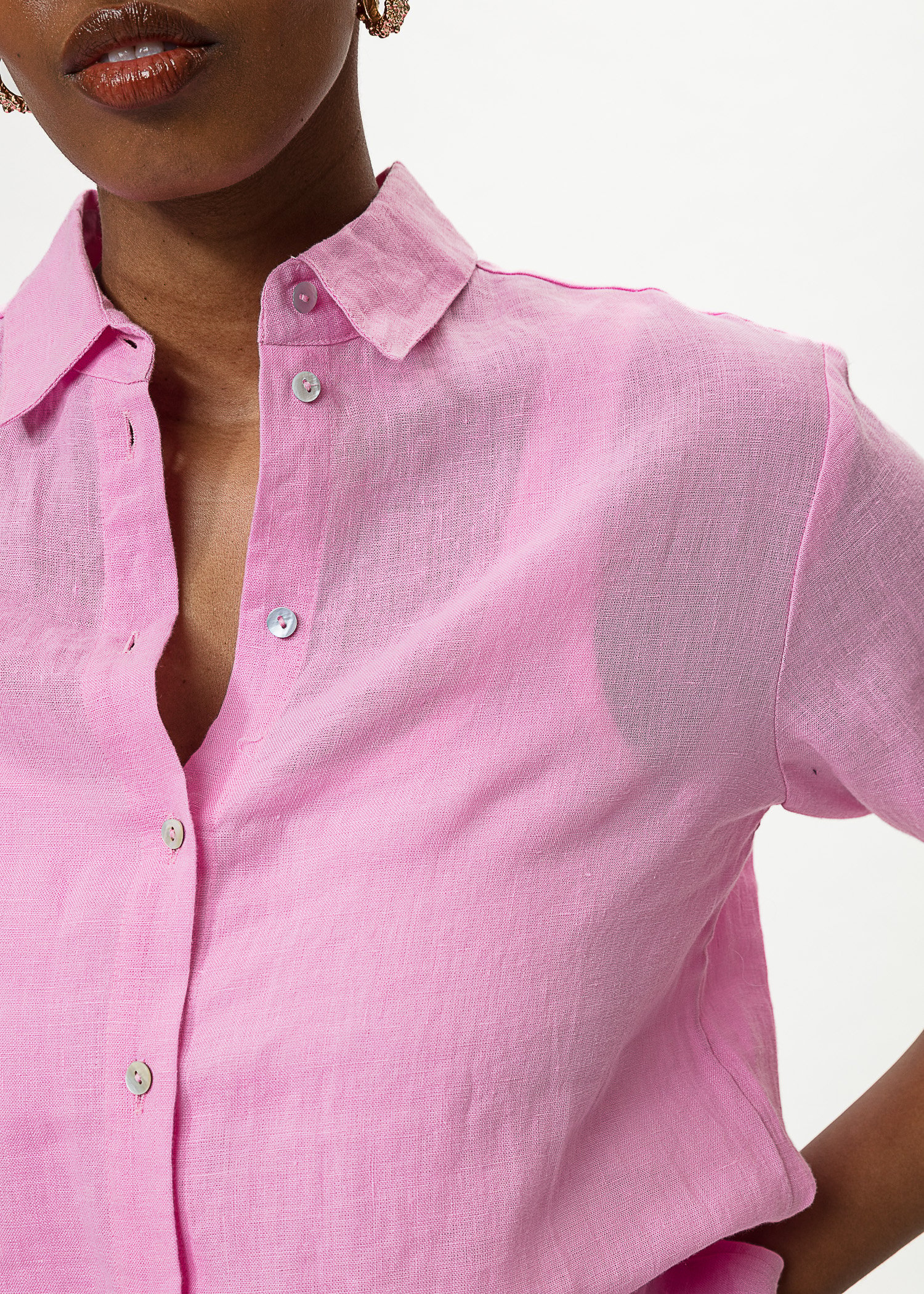 Pink linen shirt thumbnail 2