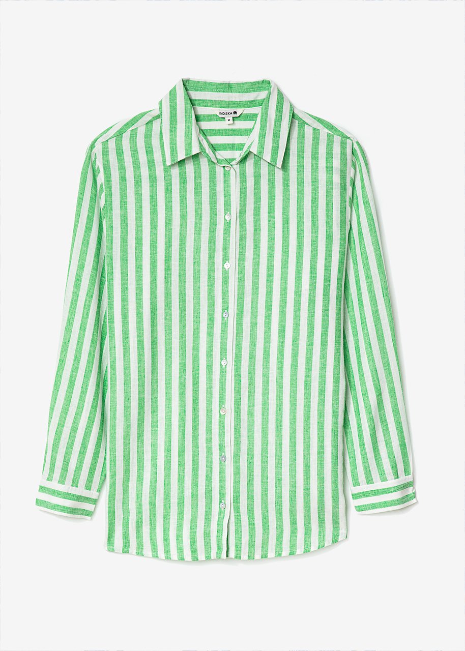 Striped linen blend shirt thumbnail 2