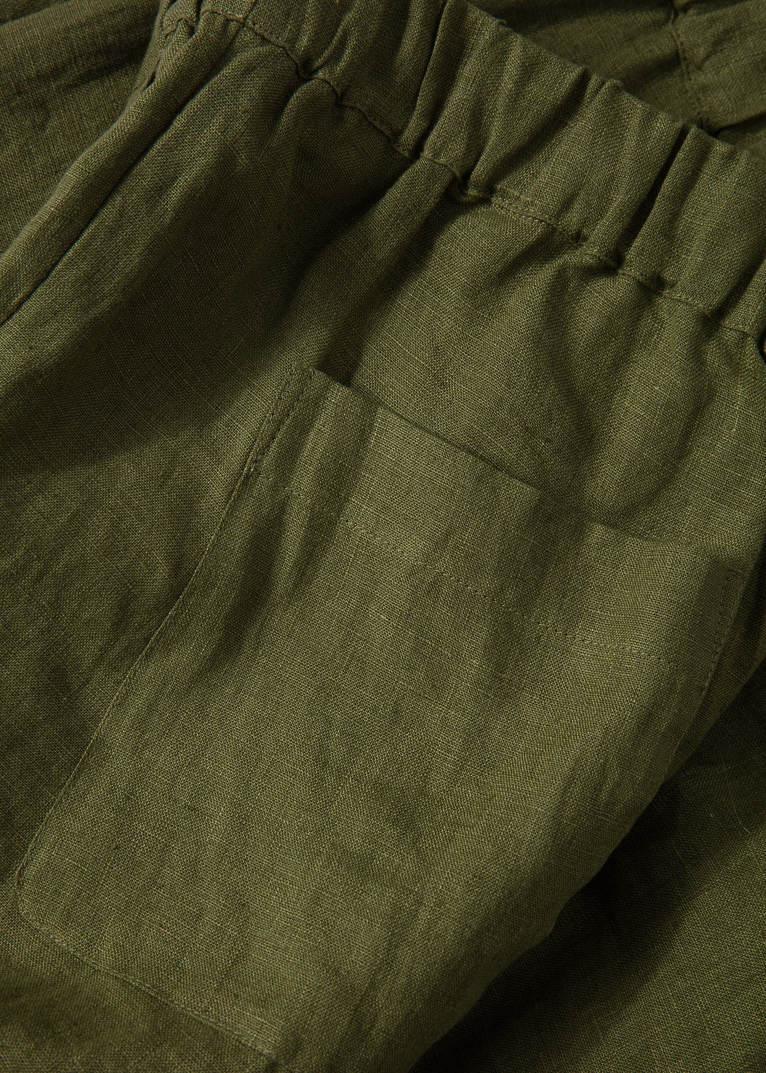 Green cropped linen pant thumbnail 4