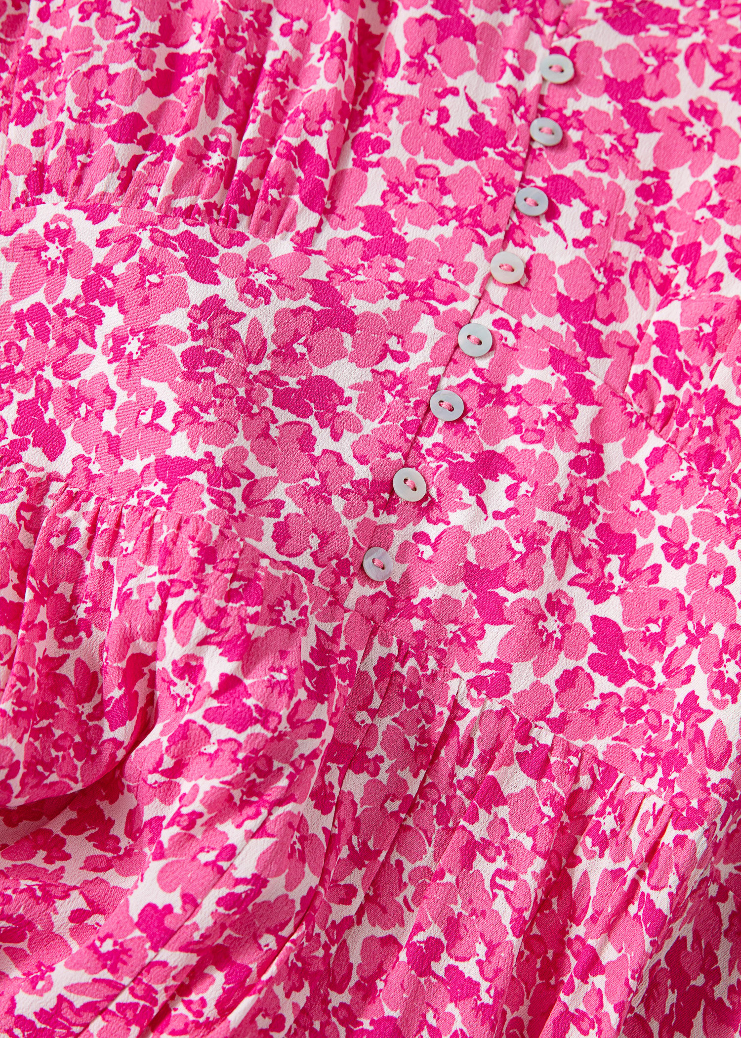 Rosa klänning med puffärm thumbnail 4