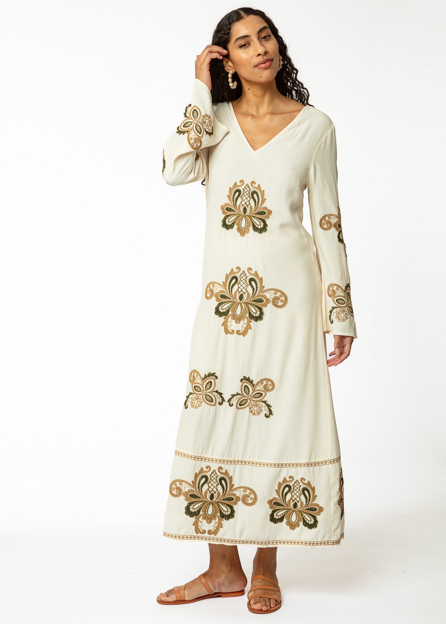 Long dress with embroidery