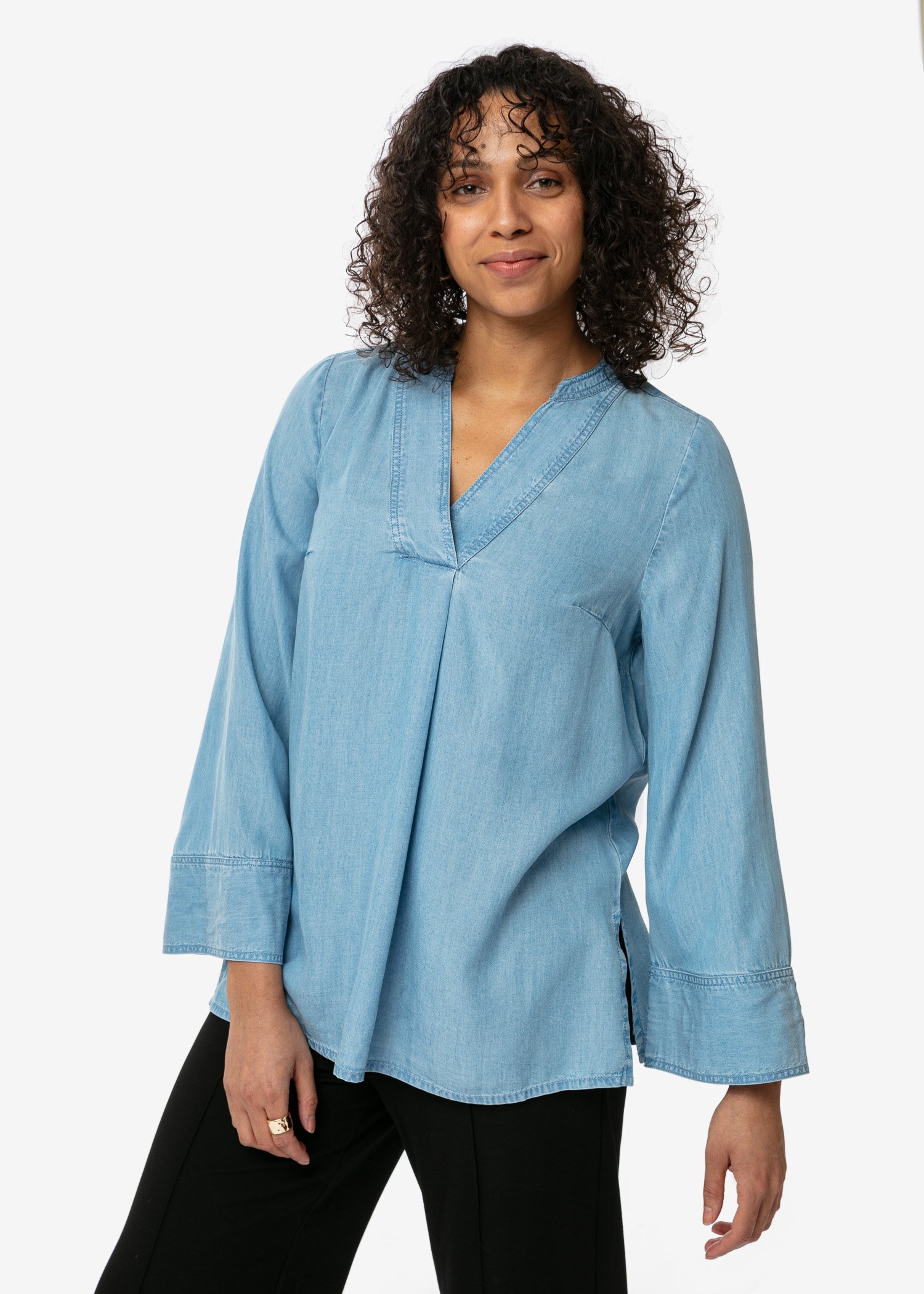 Blue tencel blouse