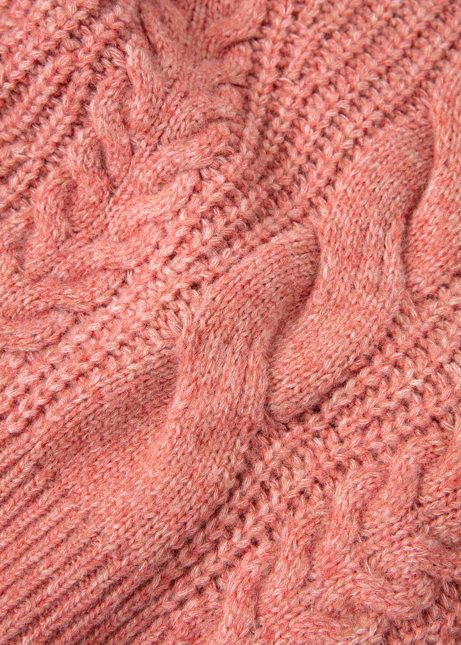 Pink cable knit sweater thumbnail 3