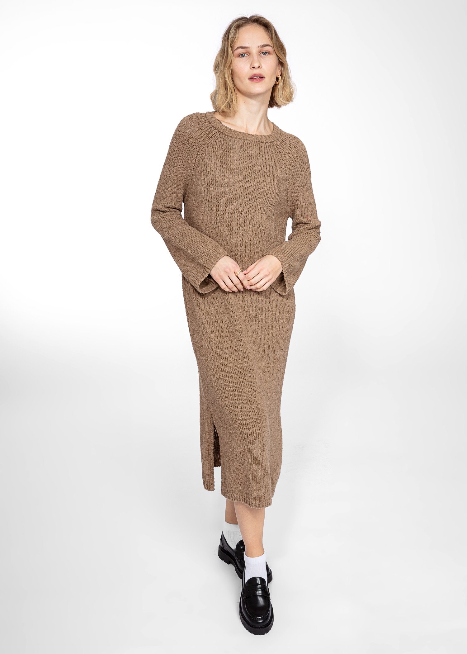 Brown knitted dress thumbnail 2