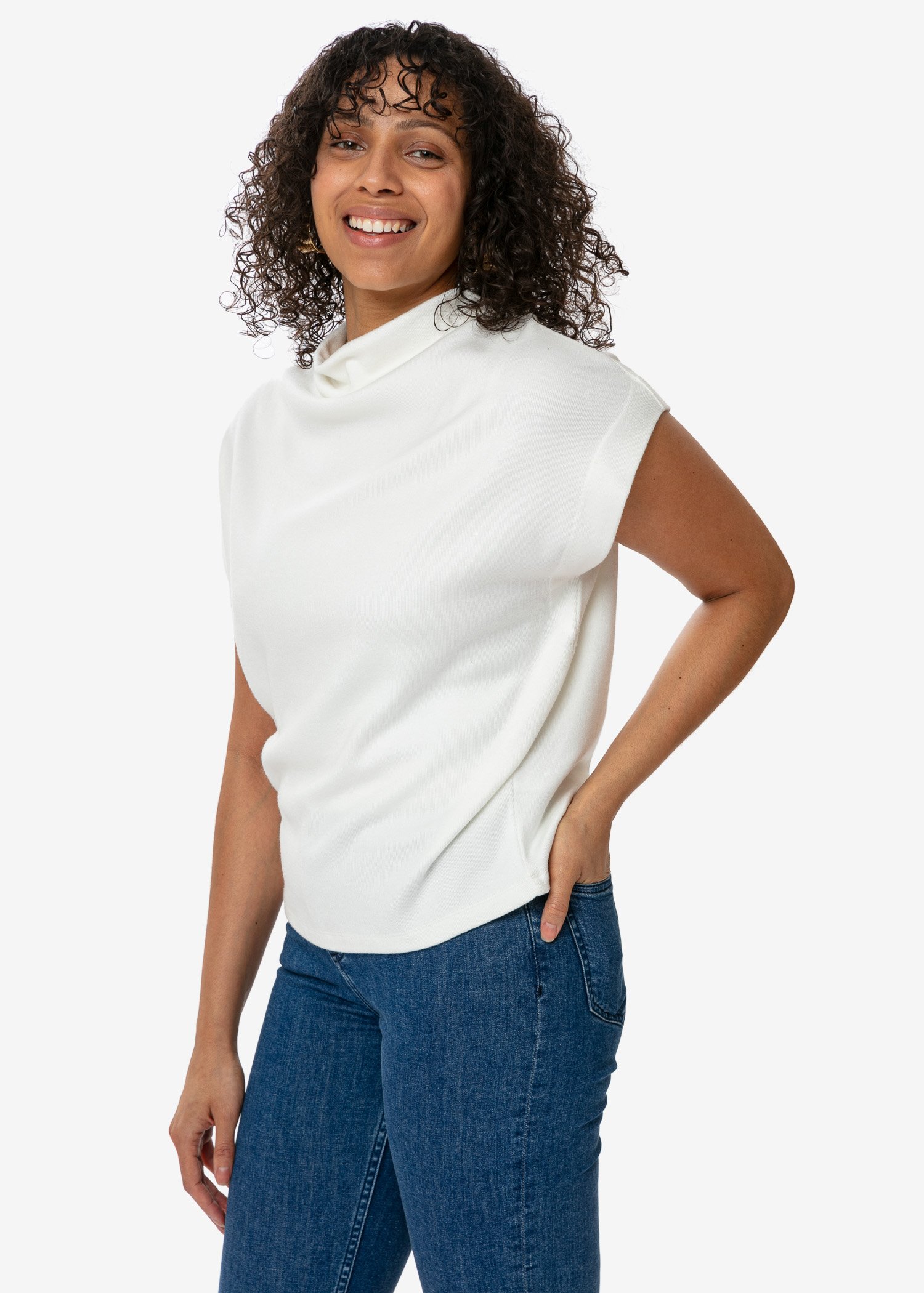 Slätstickad kortärmad tröja Image 1