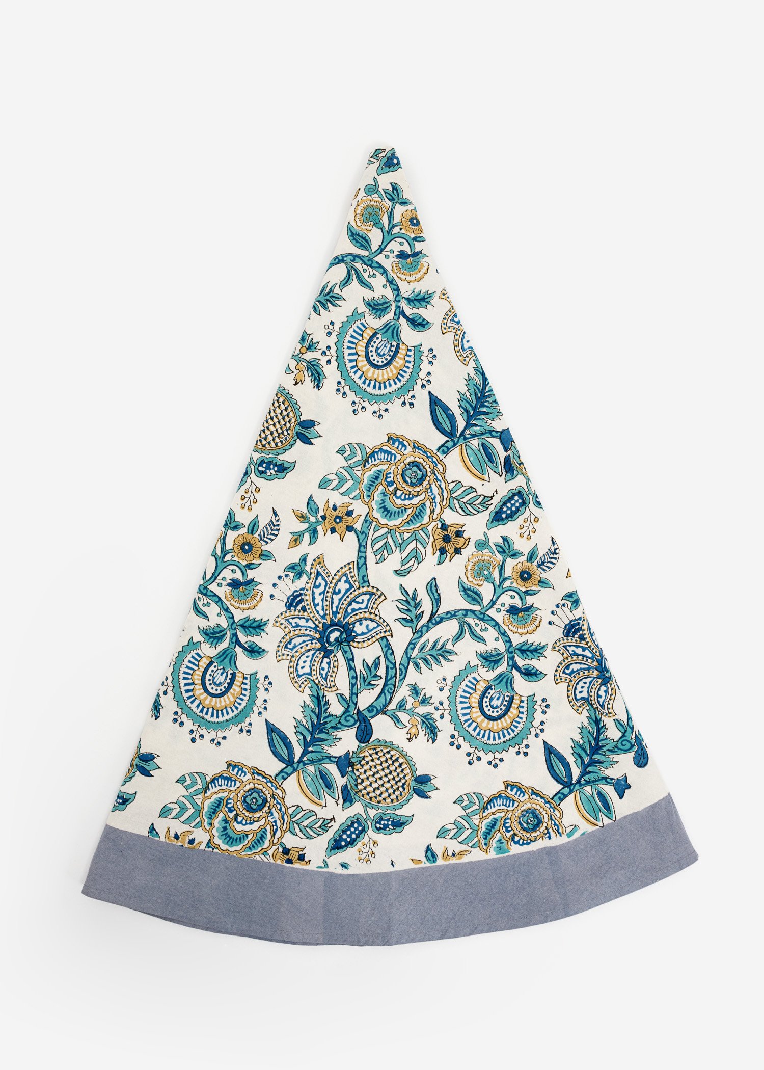 Round block-printed tablecloth