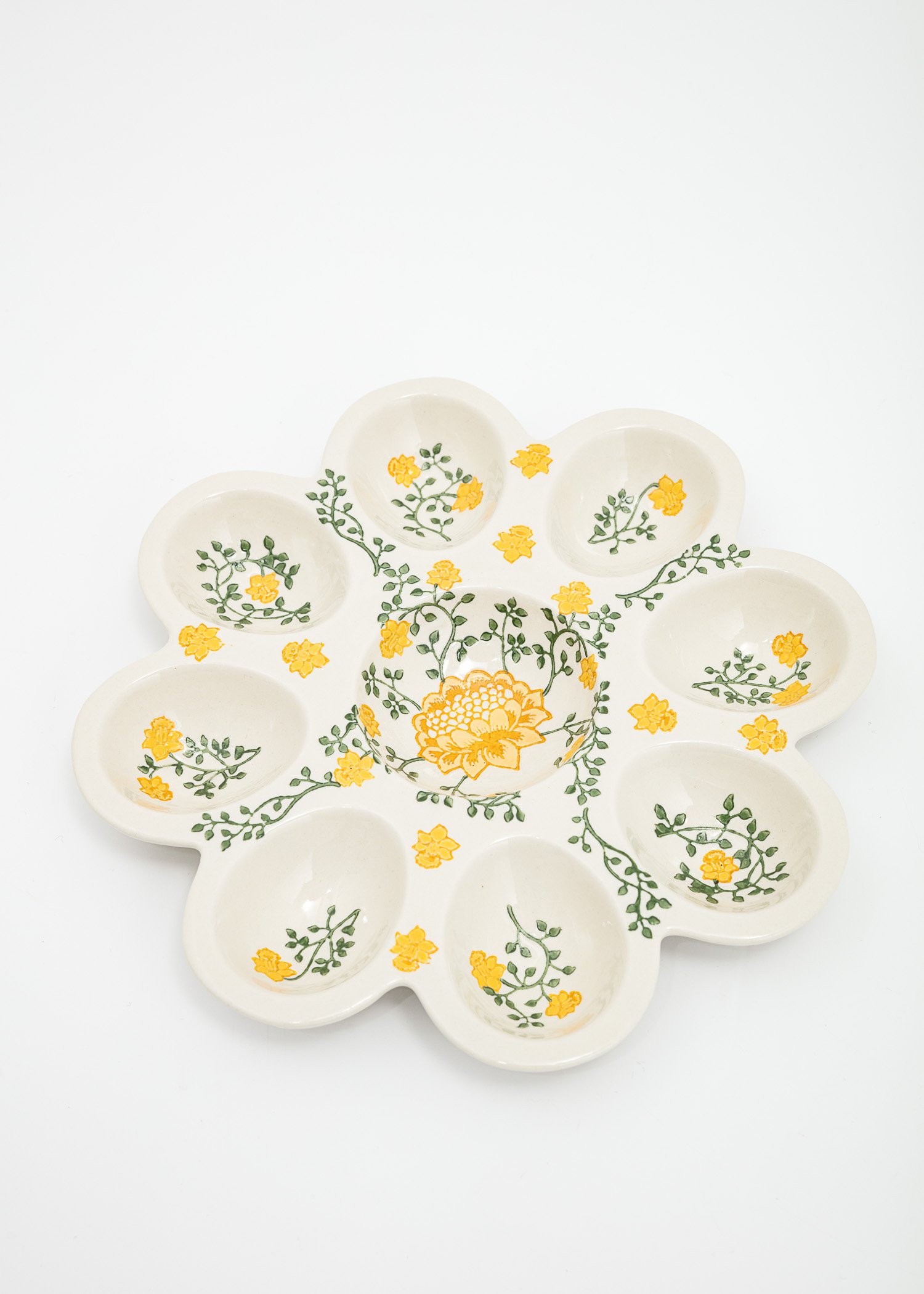 Hand painted egg plate