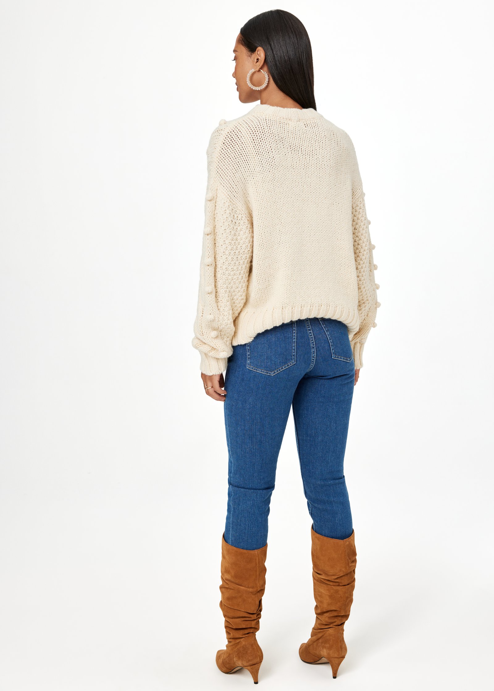 Cable knit pom pom sweater thumbnail 1