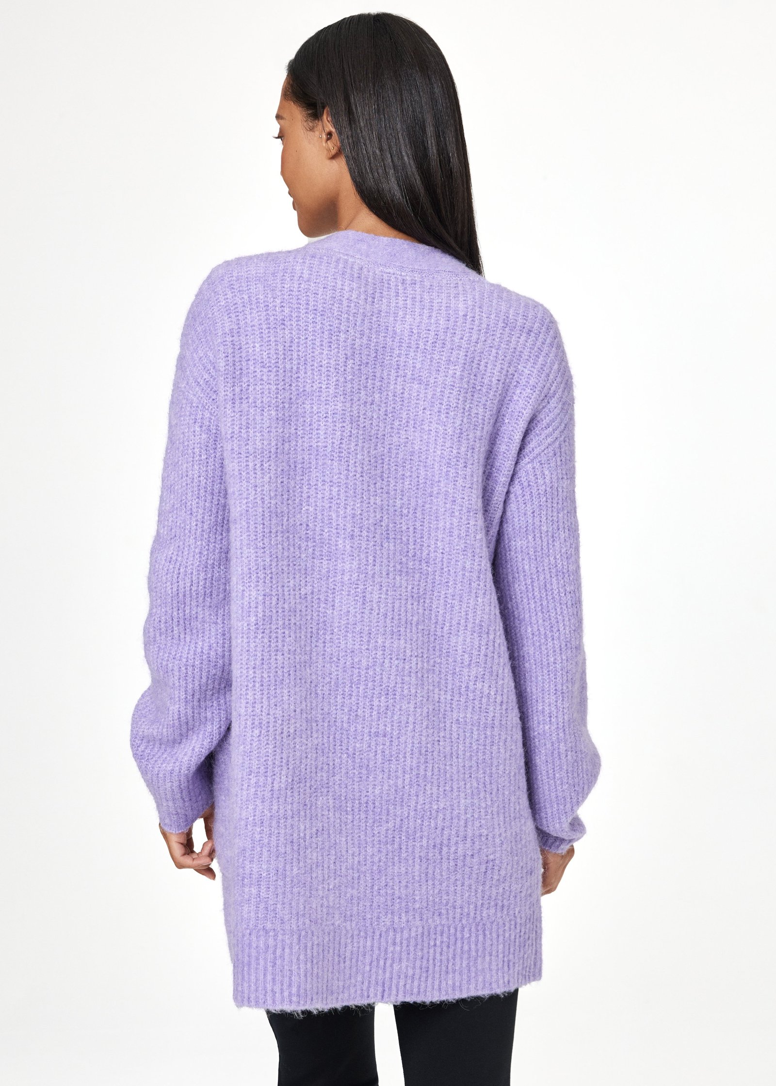 Purple cardigan with buttons thumbnail 2