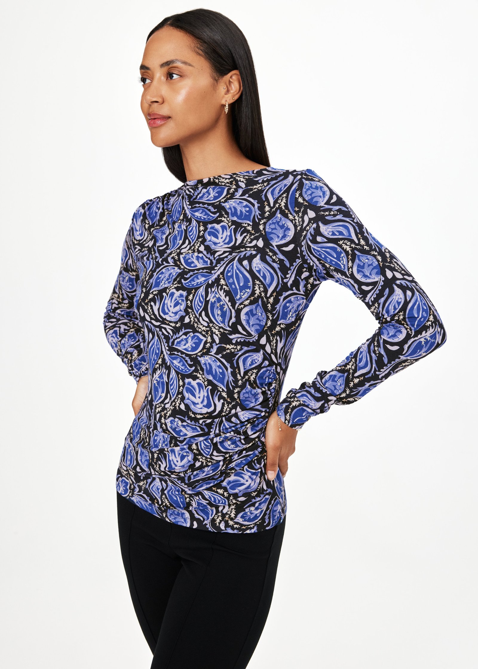 Gathered patterned top