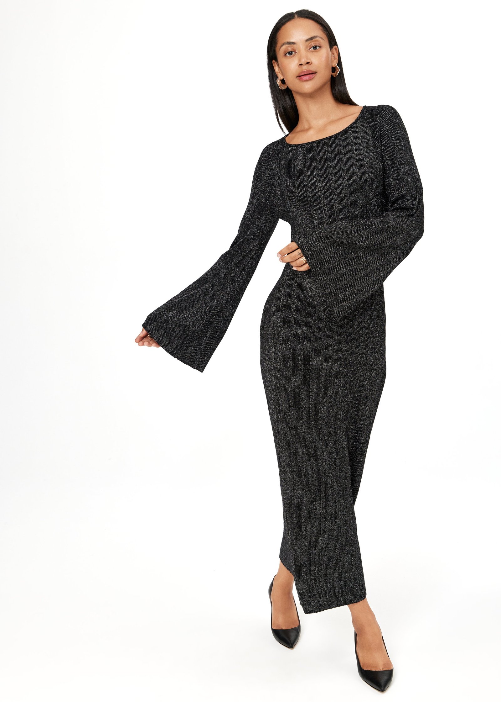 Black knitted dress