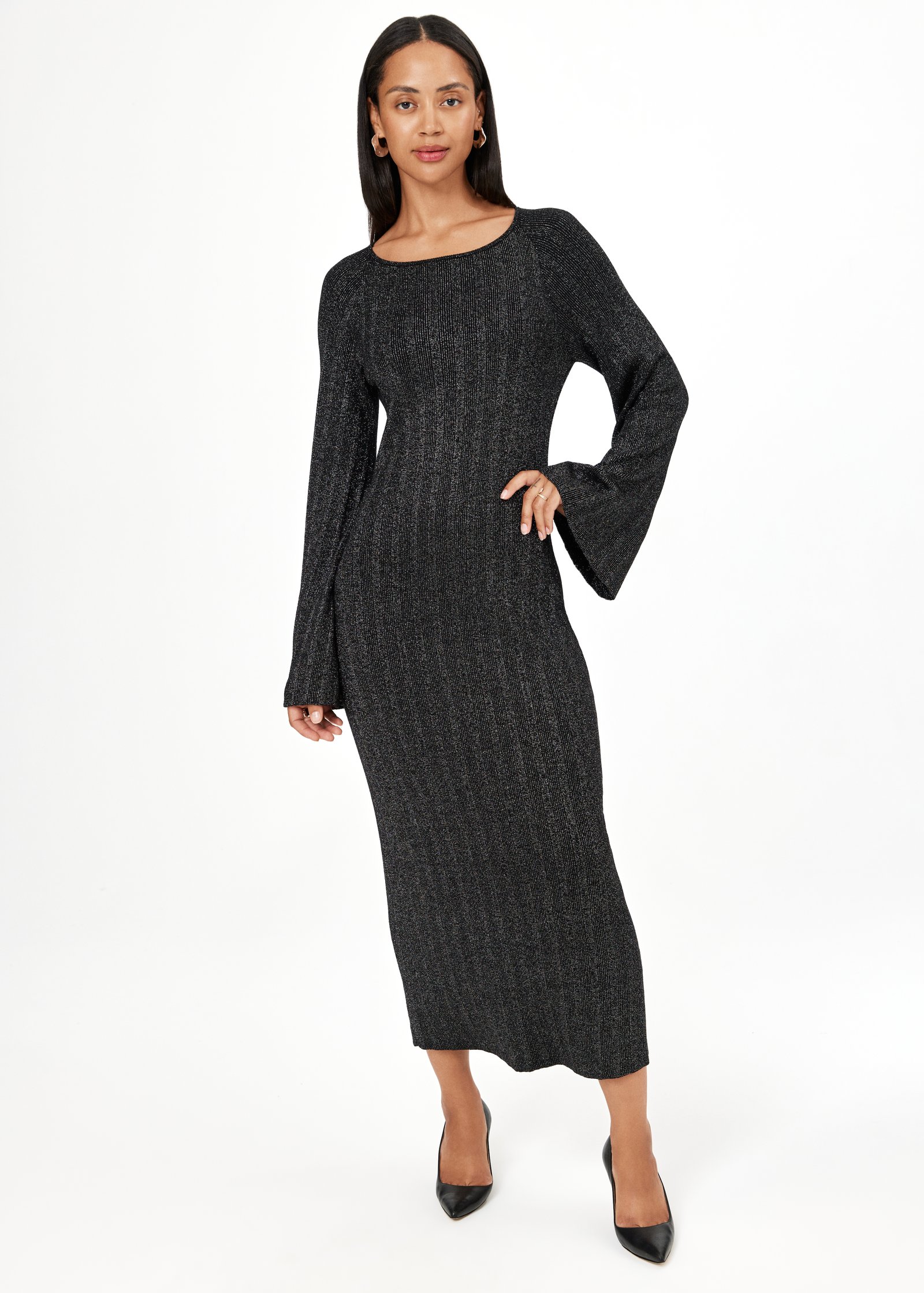Black knitted dress thumbnail 1
