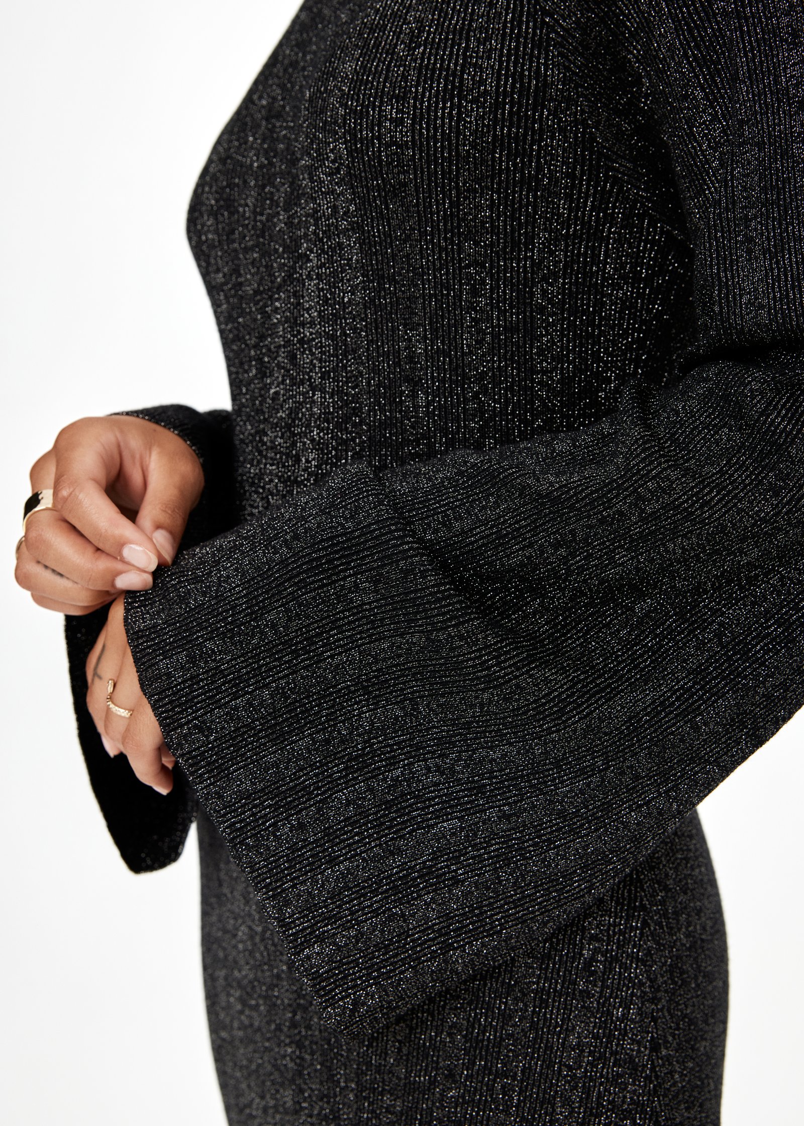 Black knitted dress thumbnail 3