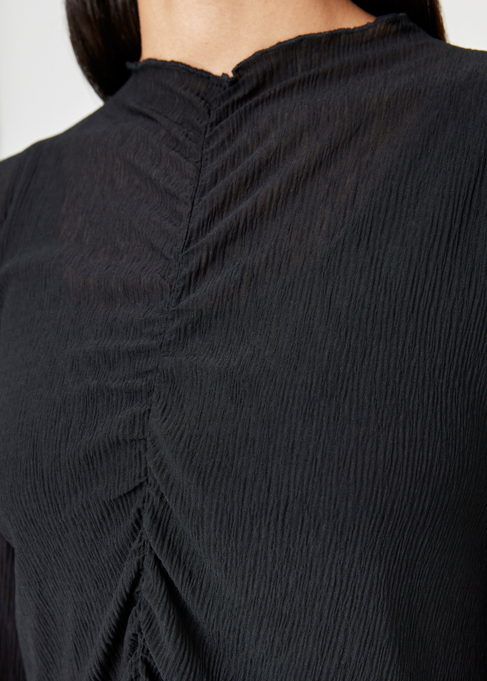 Pleated high neck top thumbnail 3