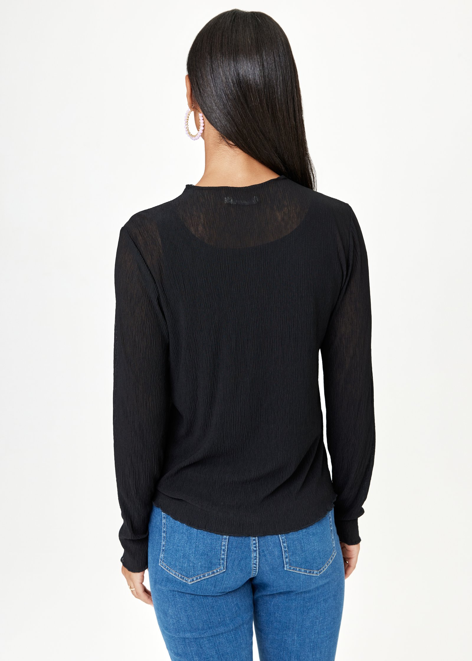 Pleated high neck top thumbnail 2