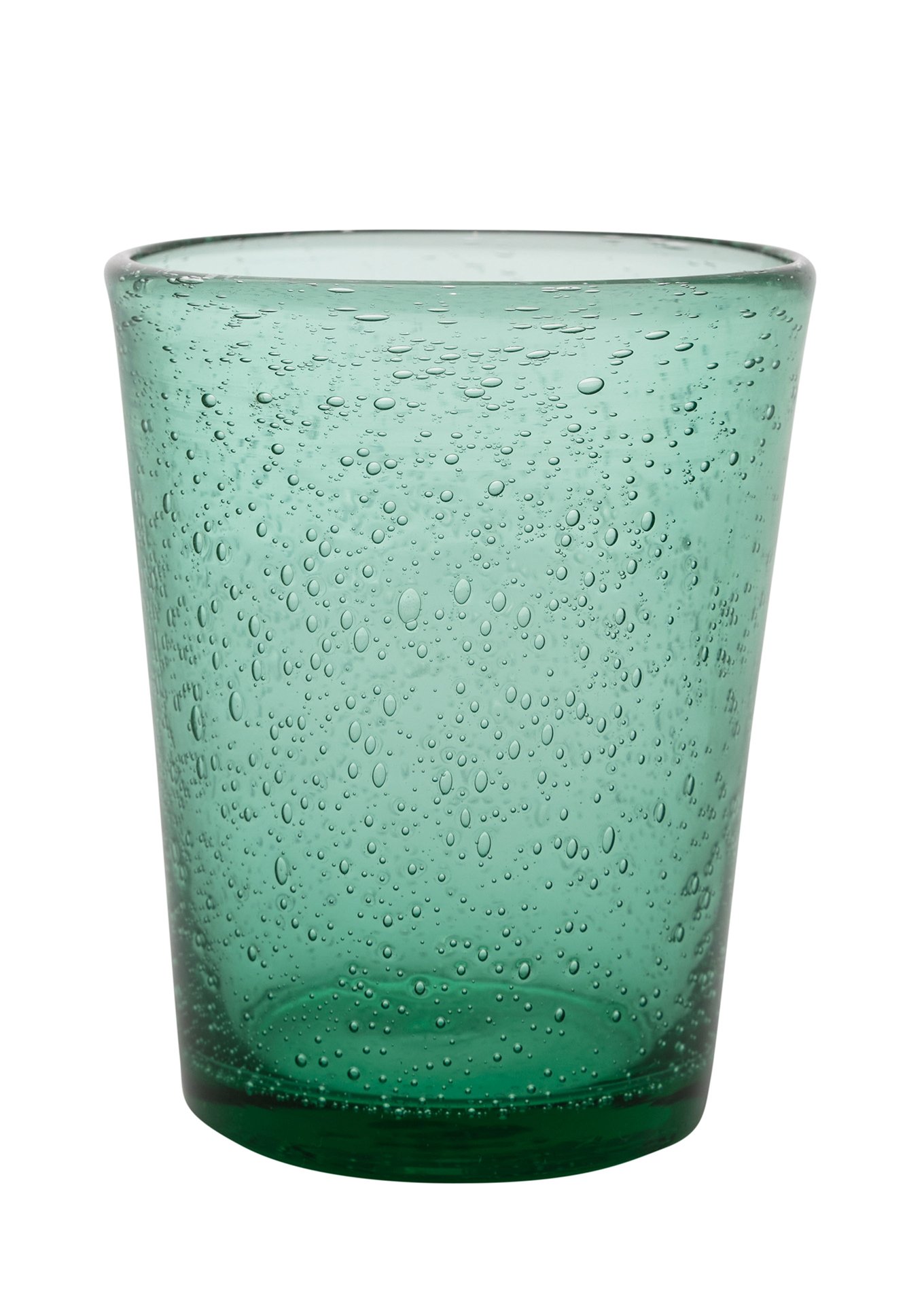 Water glass with bubbles
